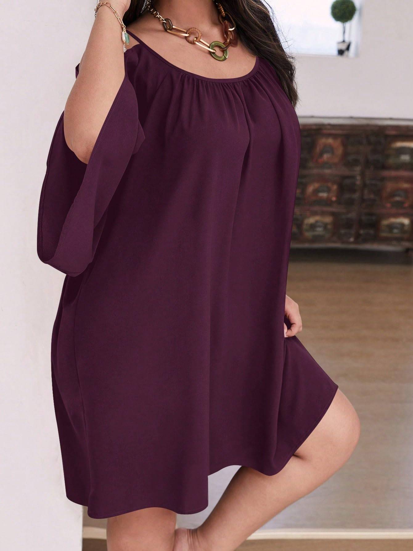 Women Plus Size Summer Dress Cold Short Dresses