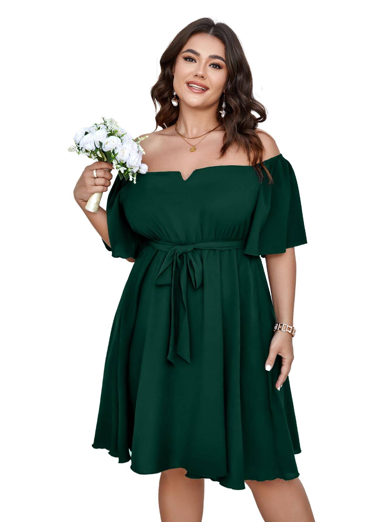 Womens Plus Size Short Sleeve A-Line Mini Dress