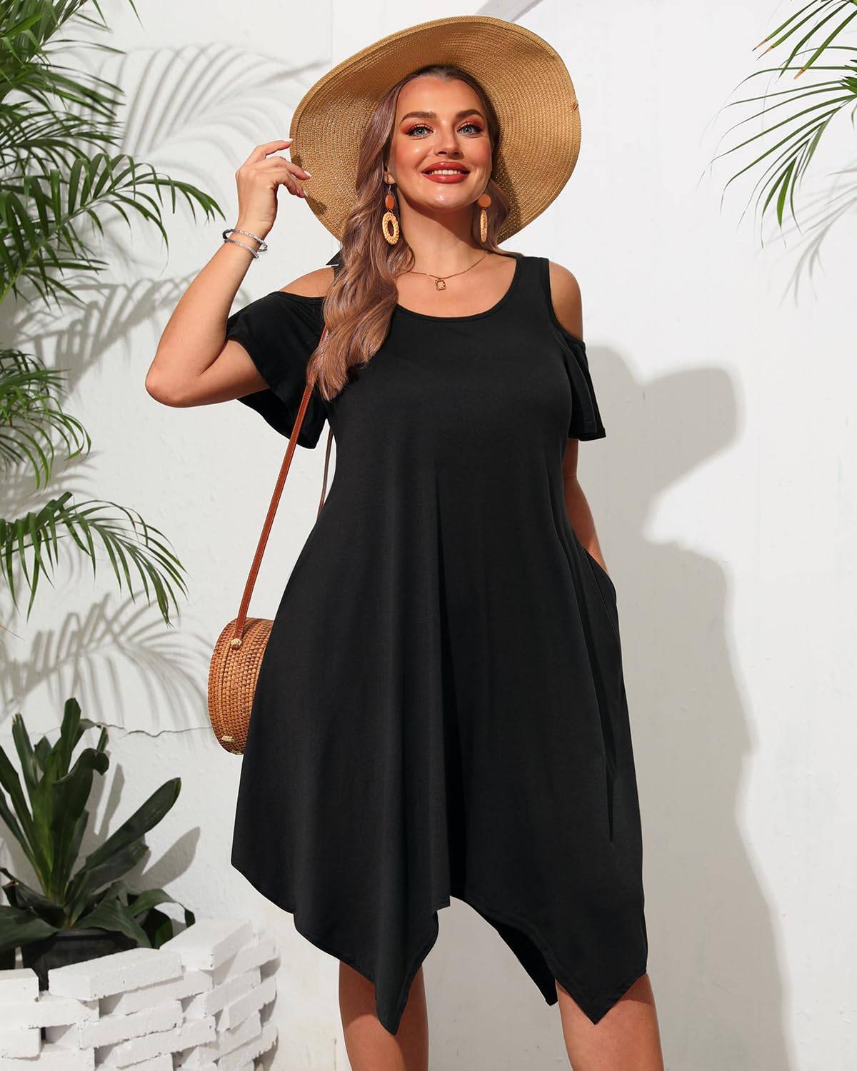 Women's Plus Size Sundress Dress with Pockets