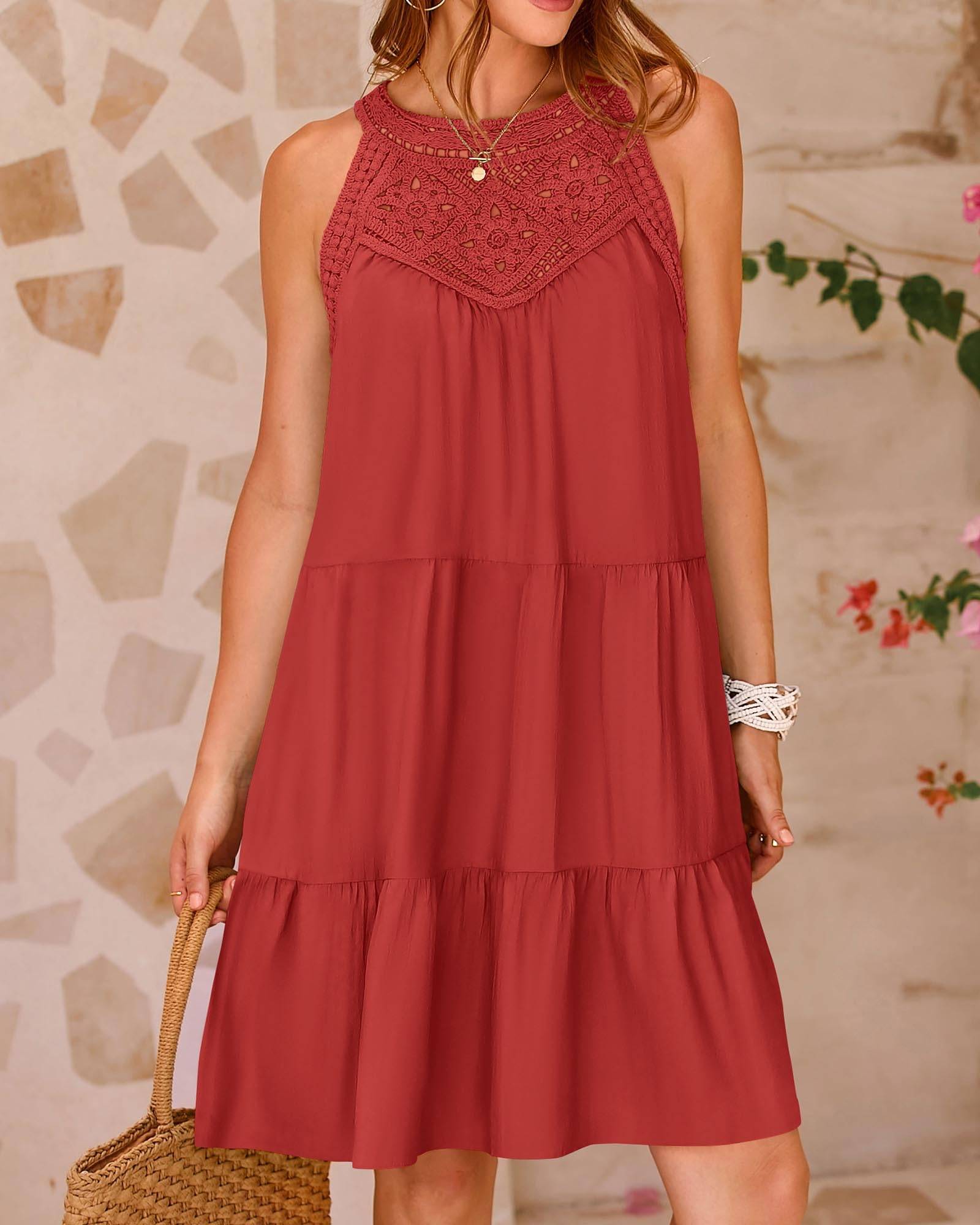 Womens Summer Casual Sundress A Line Dresses