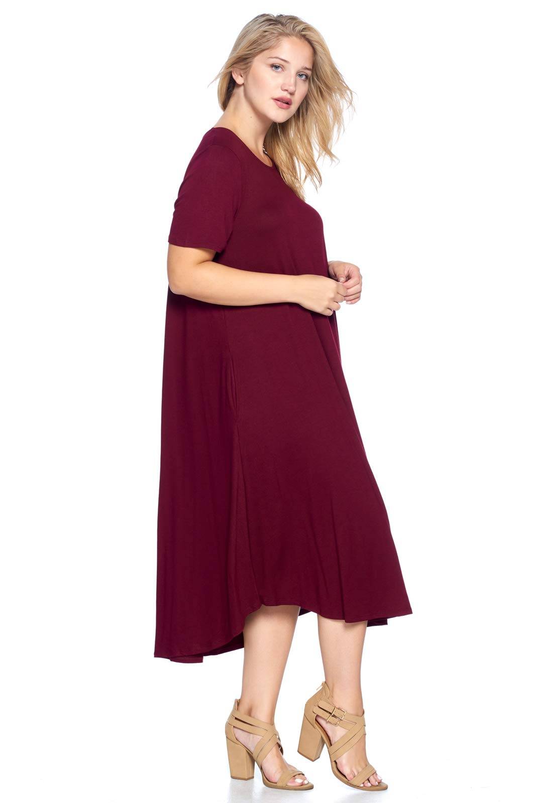 Women's Plus Size A-Line Pocket Midi Dress