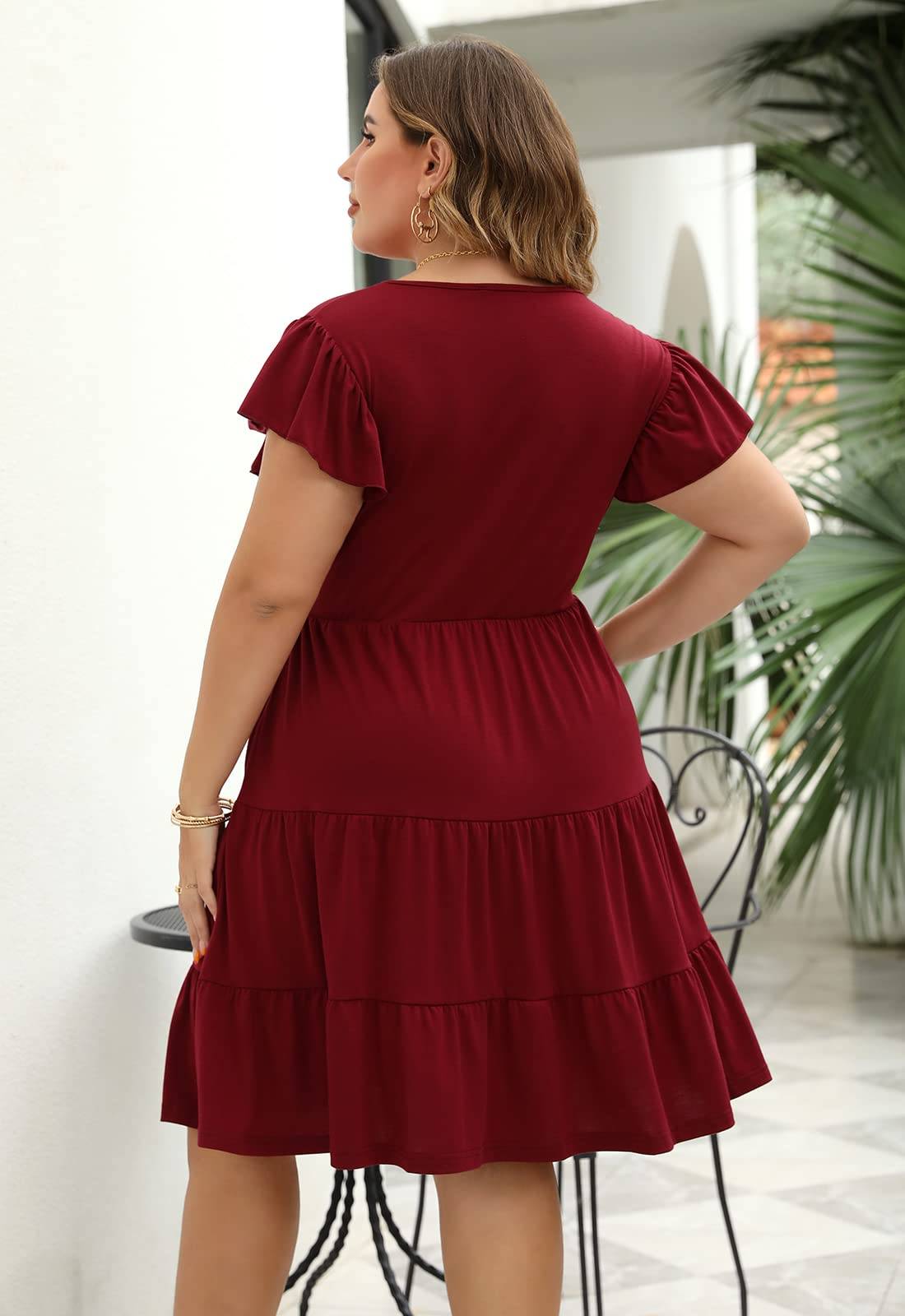 Womens Plus Size dresses Midi Dress with Pockets