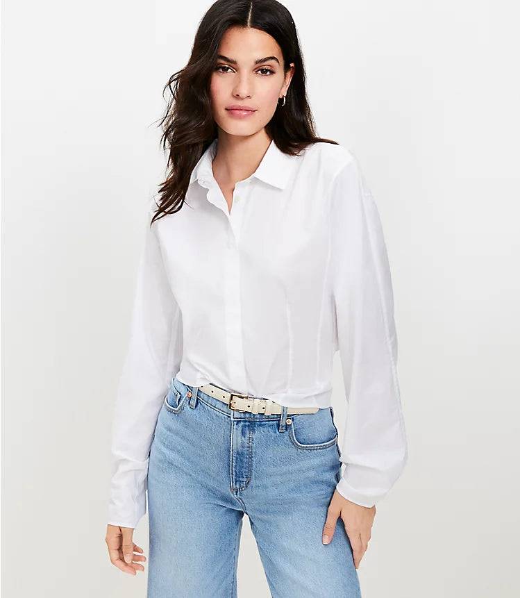 Seamed Blouson Back Shirt