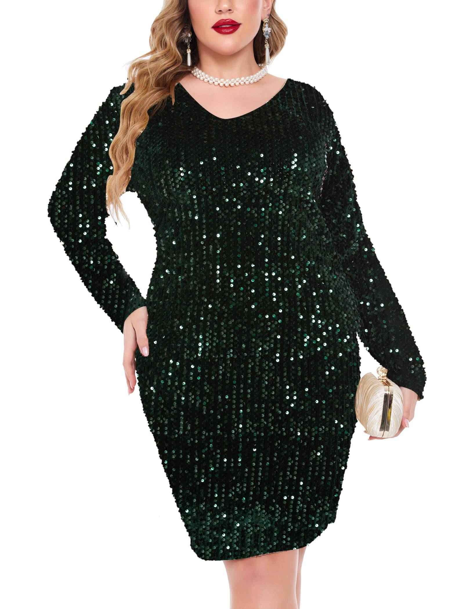 Womens Dress Plus Size V Neck Party Dresses