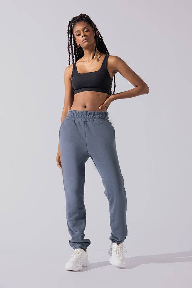 Cloud Rollover Sweatpant - Denim Blue