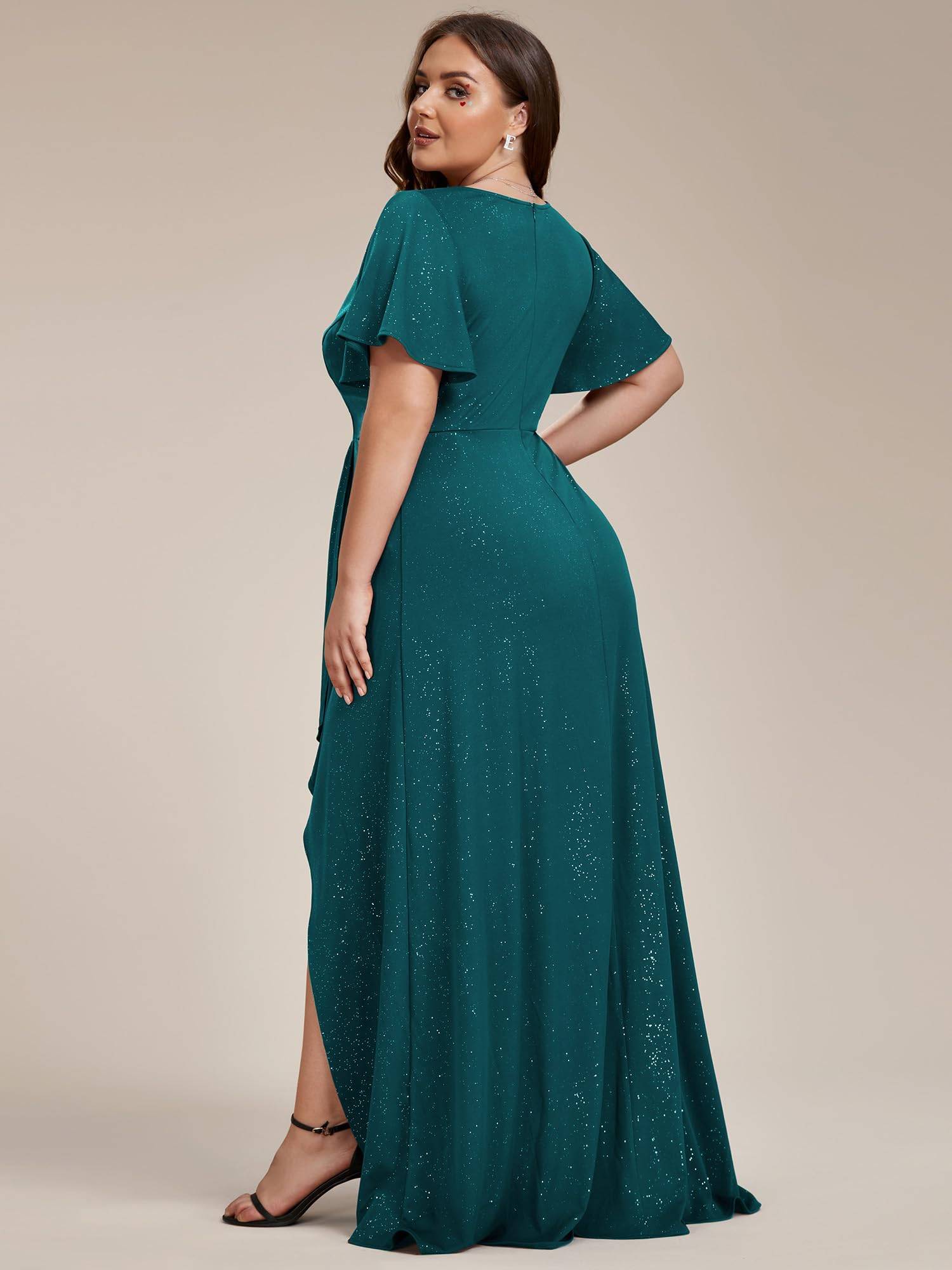 Women's Glitter A-line Plus Size Formal Dresses