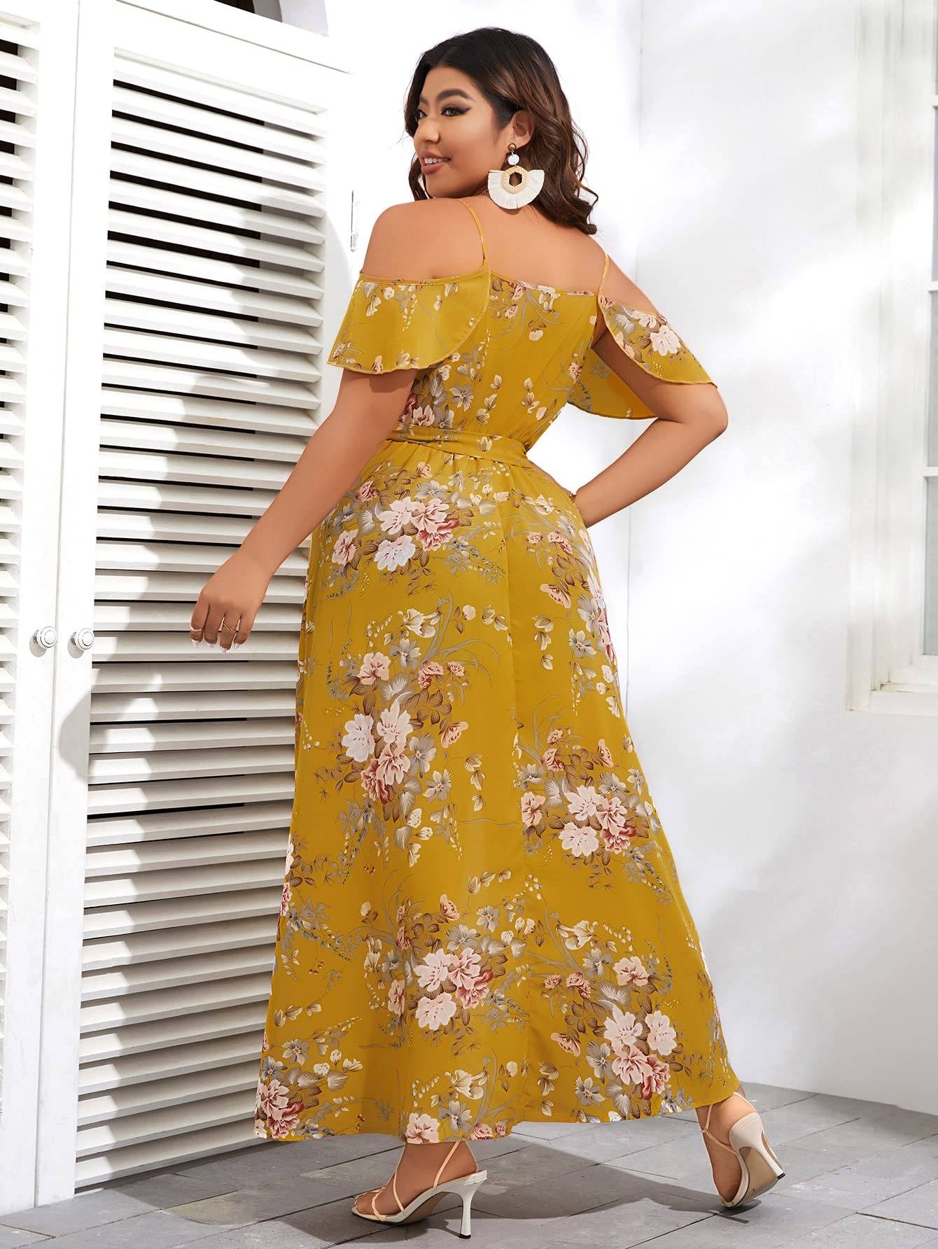 Women's Plus Size Short Sleeve Long Dress