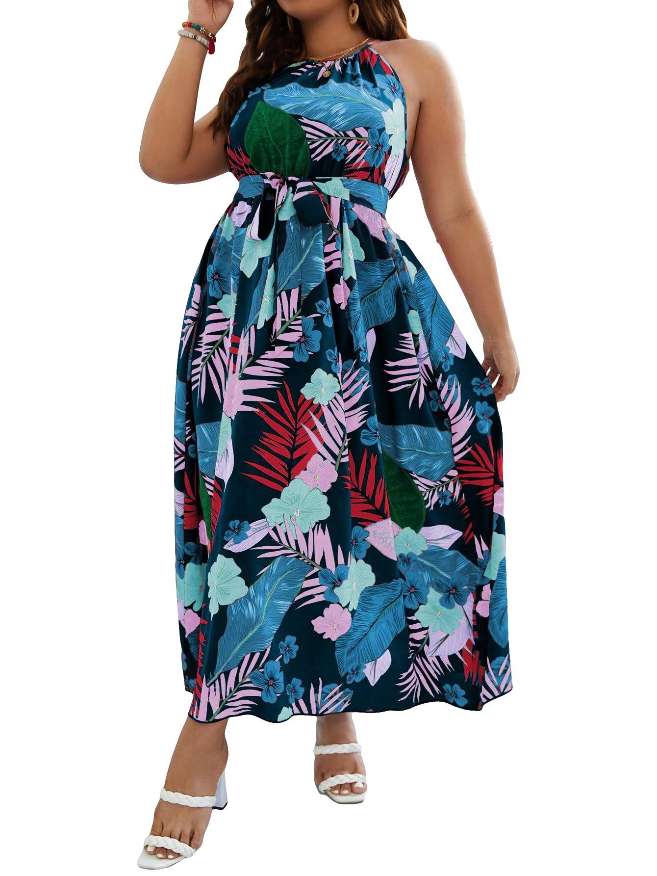 Women's Plus Size Boho A Line Long Dress