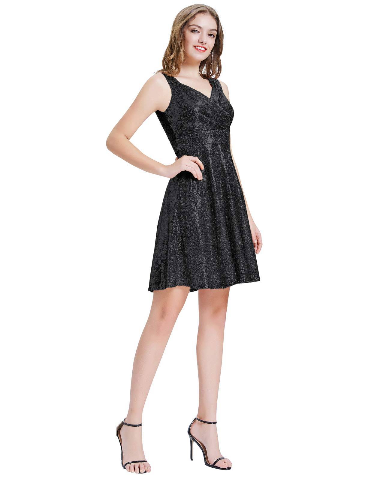 Women's Dresses V-Neck Glitter Evening Party Dress