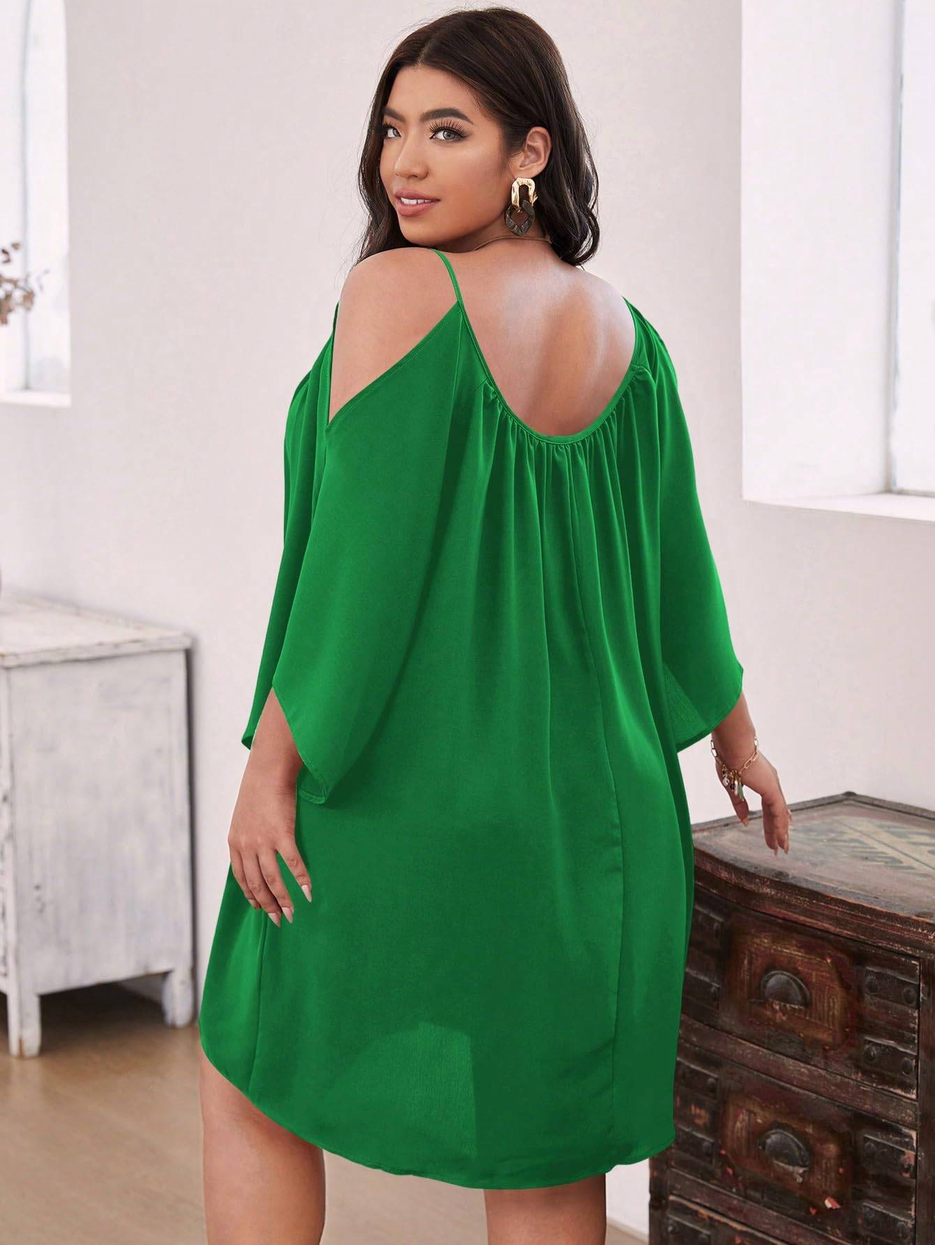 Women Plus Size Summer Dress Cold Short Dresses