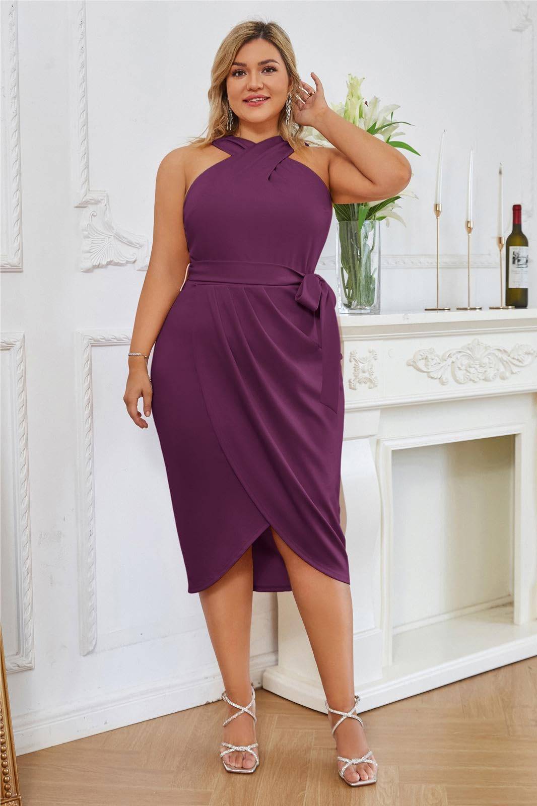 Plus Size Dresses Women Wrap Dress Party Dress