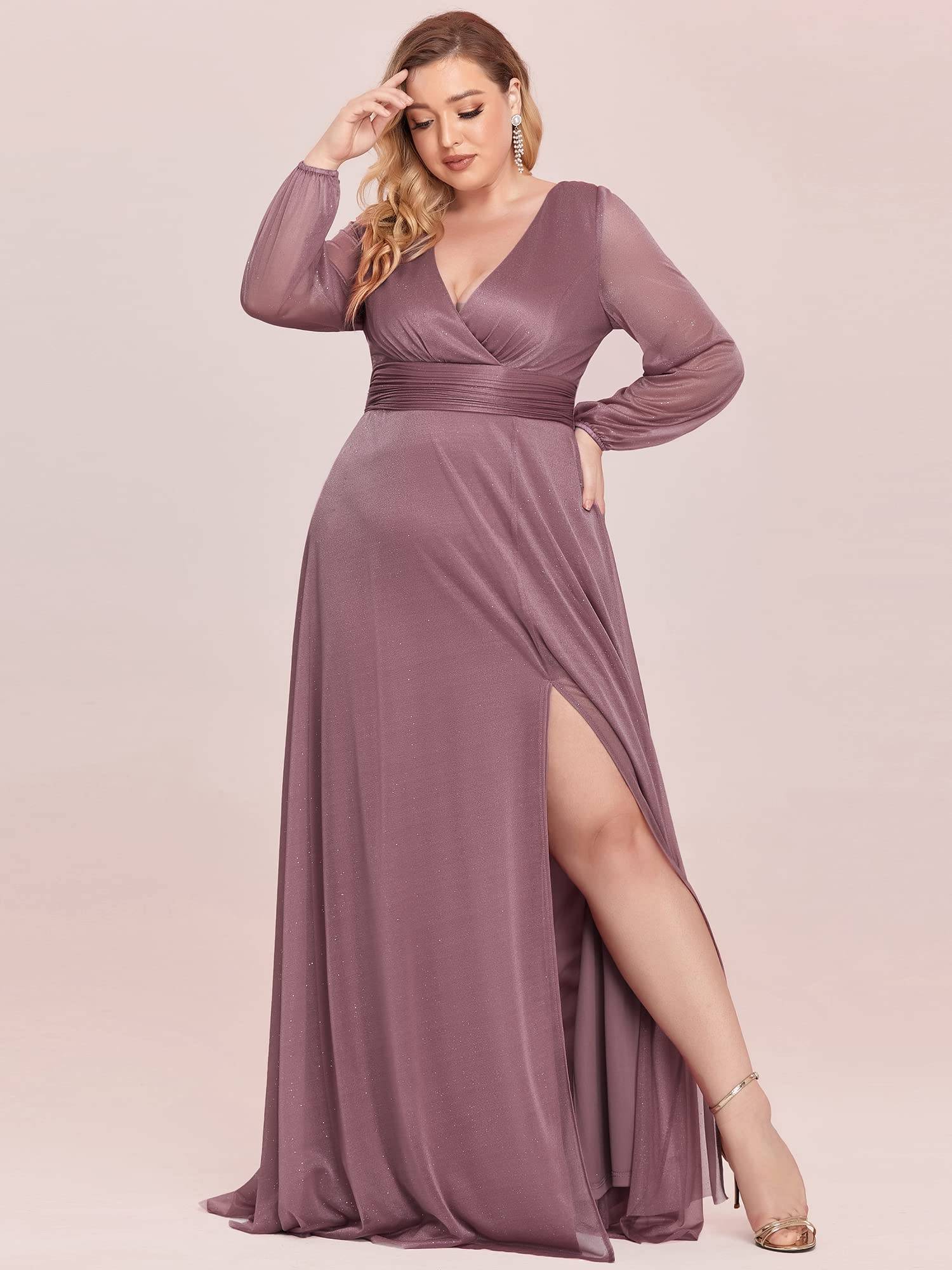 Women's Glitter A Line Plus Size Formal Dresses