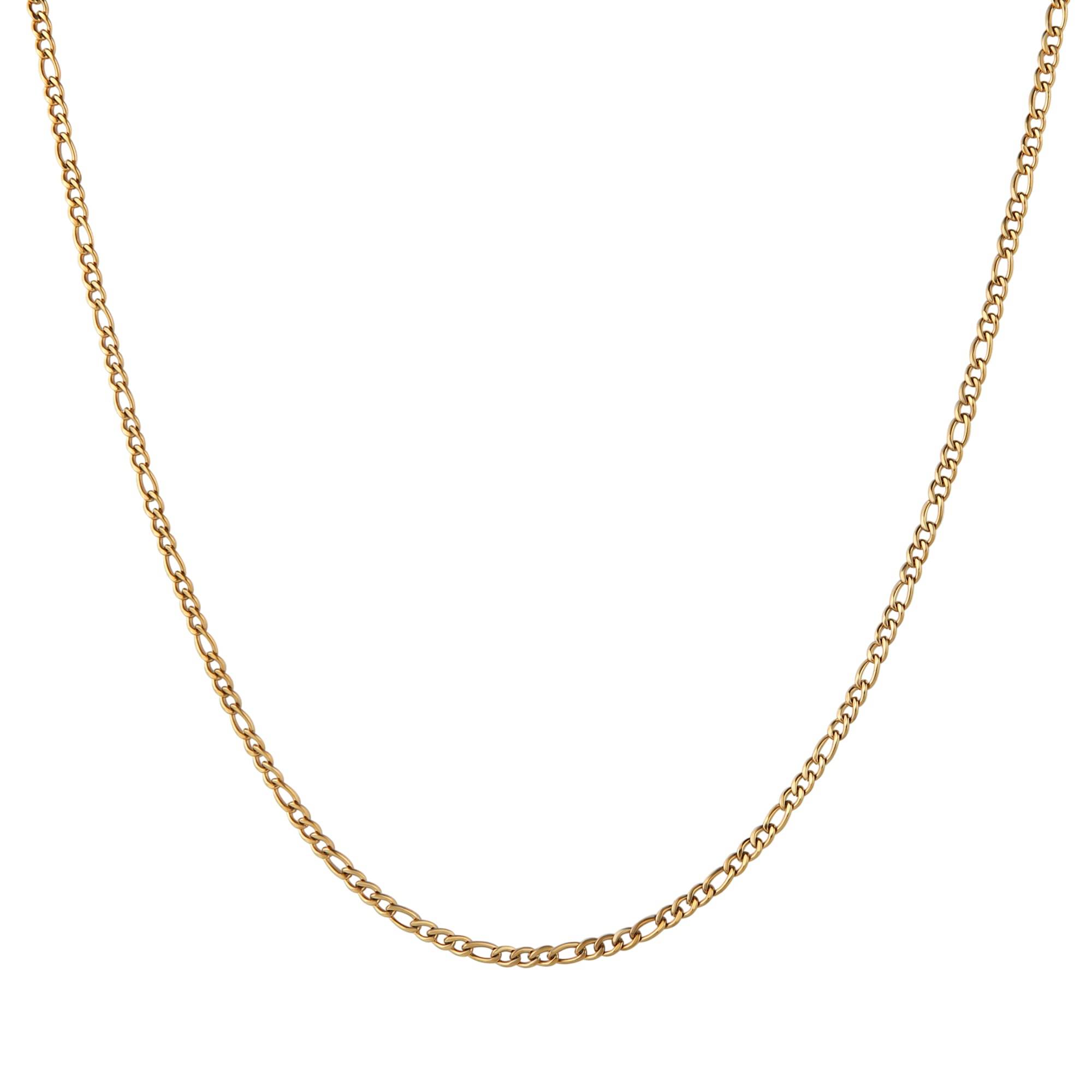 Men 24k Real Gold Plated Chain Stainless Steel Necklace, Wide 3mm 5mm 7mm 9mm