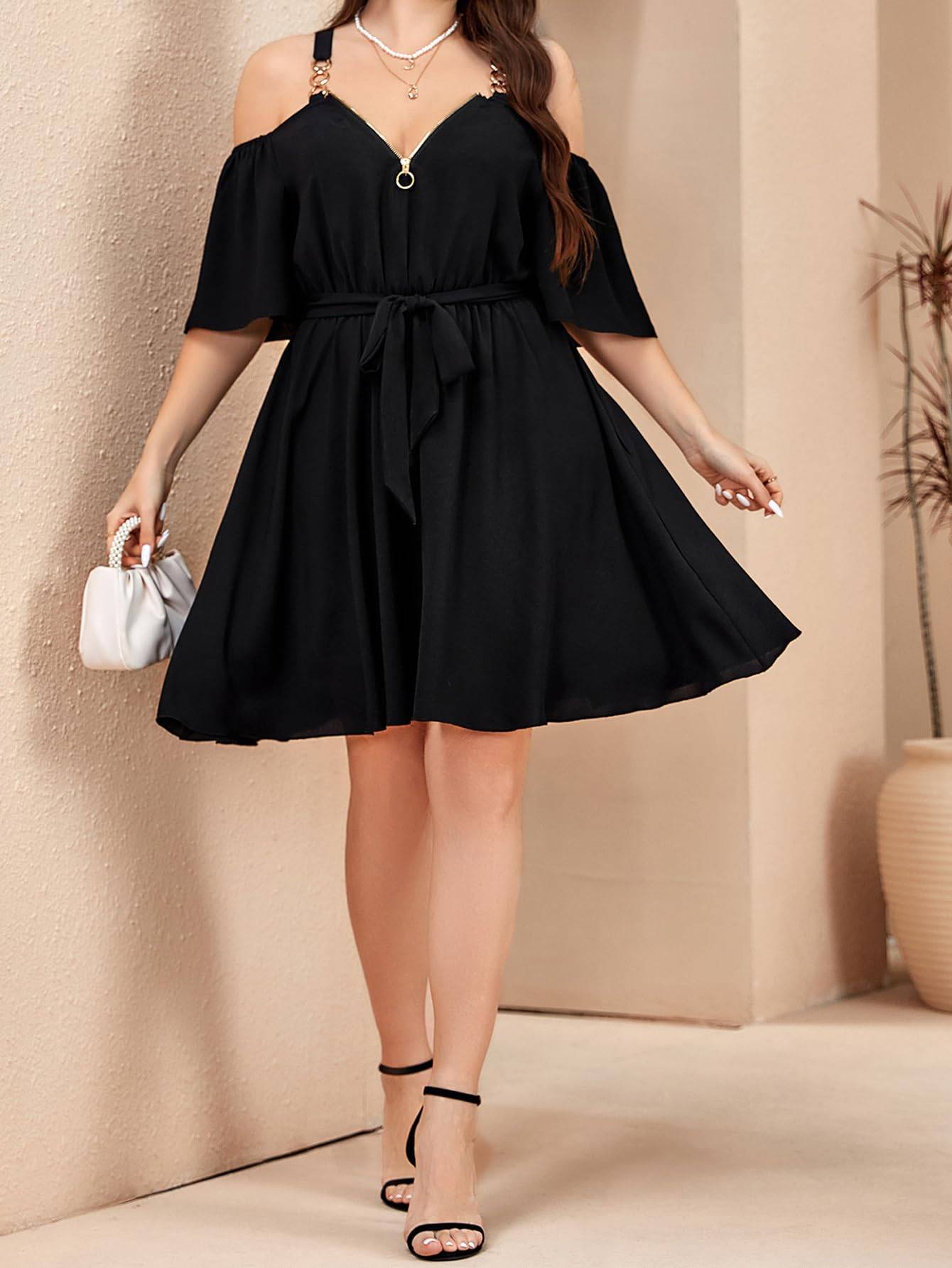 Womens Plus Size Short Sleeve A-Line Mini Dress