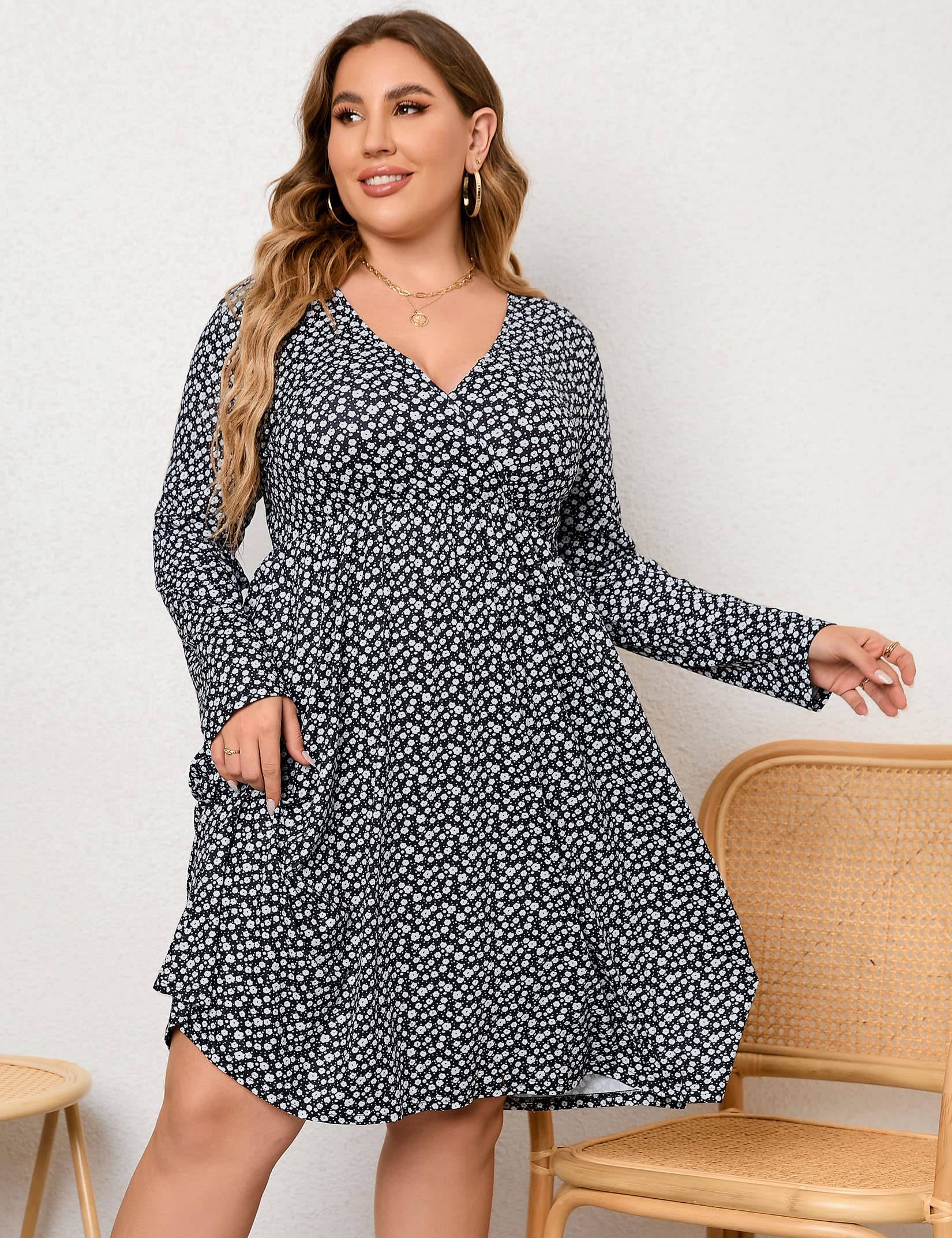 Plus Size Summer Dress Women's A Line Midi Dresses