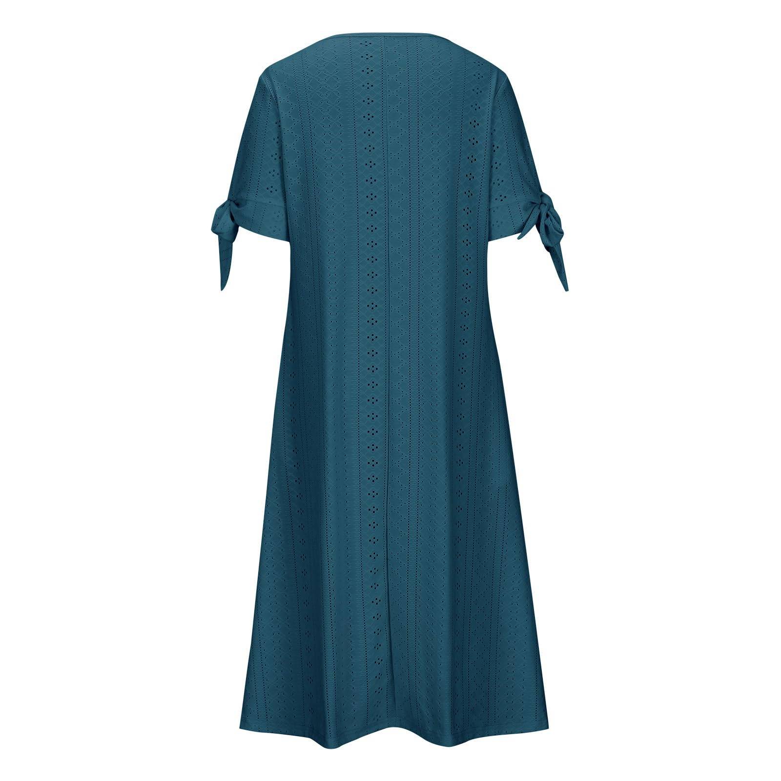 Womens Maxi Long Dress Boho V Neck Pockets Dresses