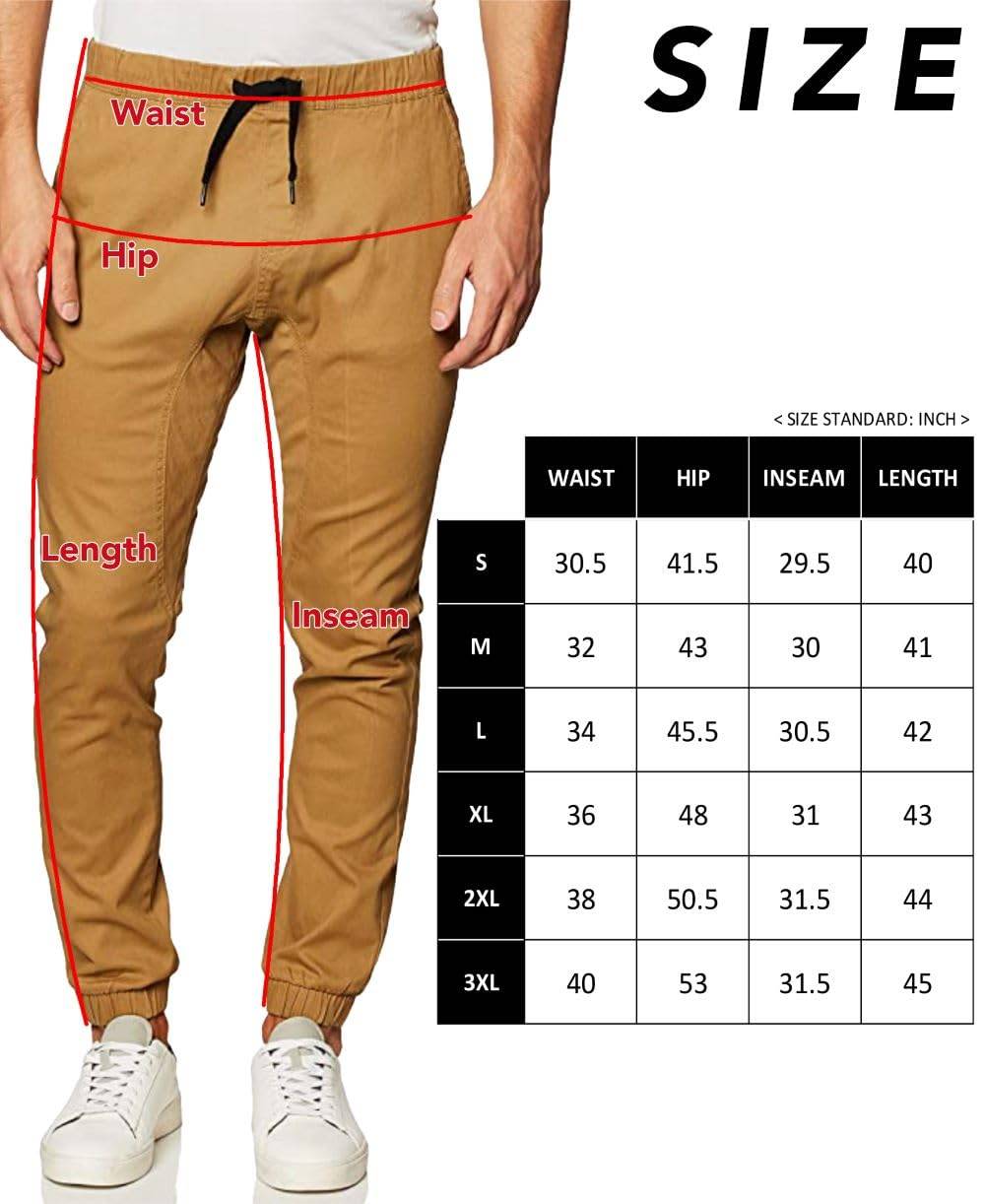 Men's Basic Stretch Twill Jogger Pants-Reg and Big &amp; Tall Sizes