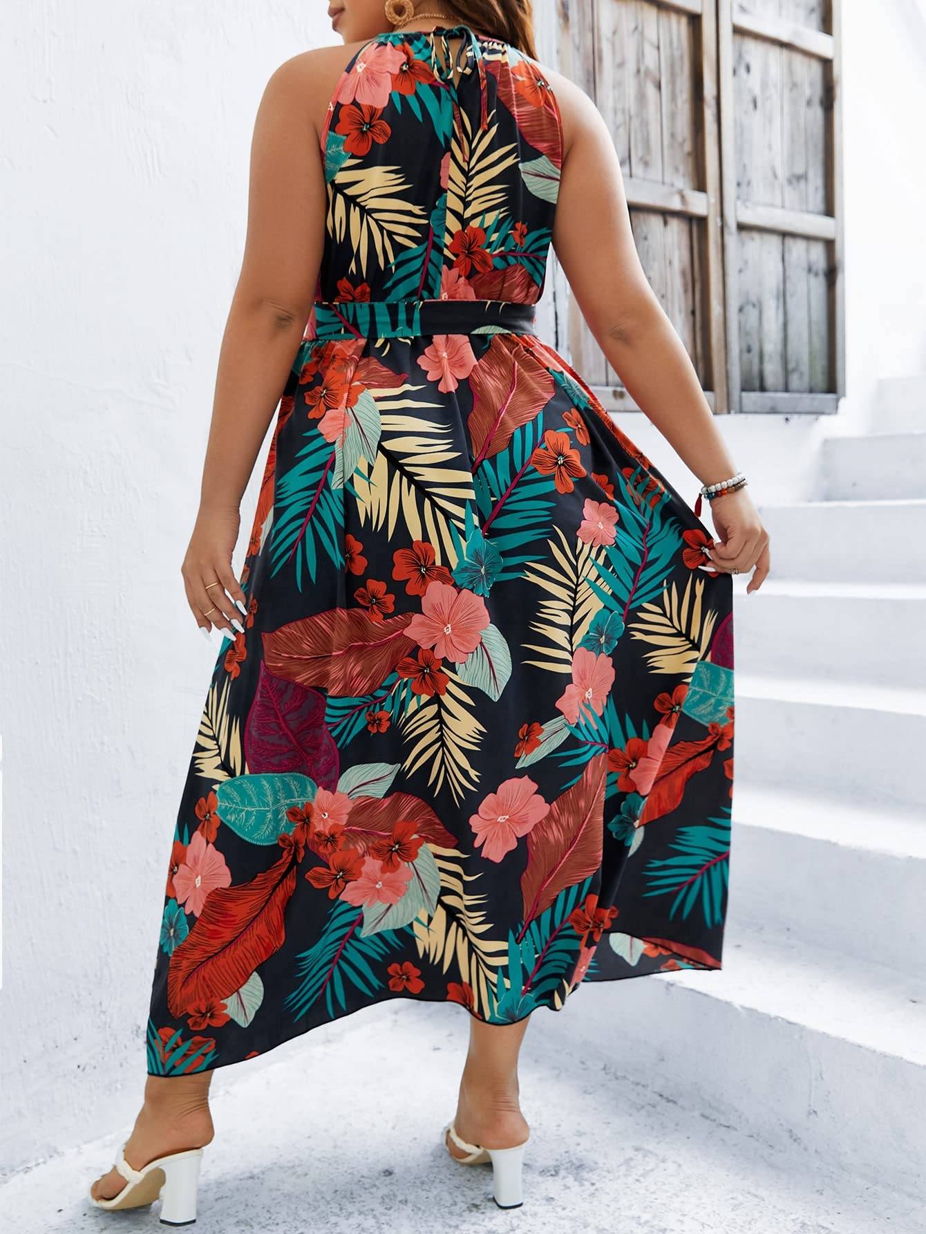 Women's Plus Size Boho A Line Long Dress