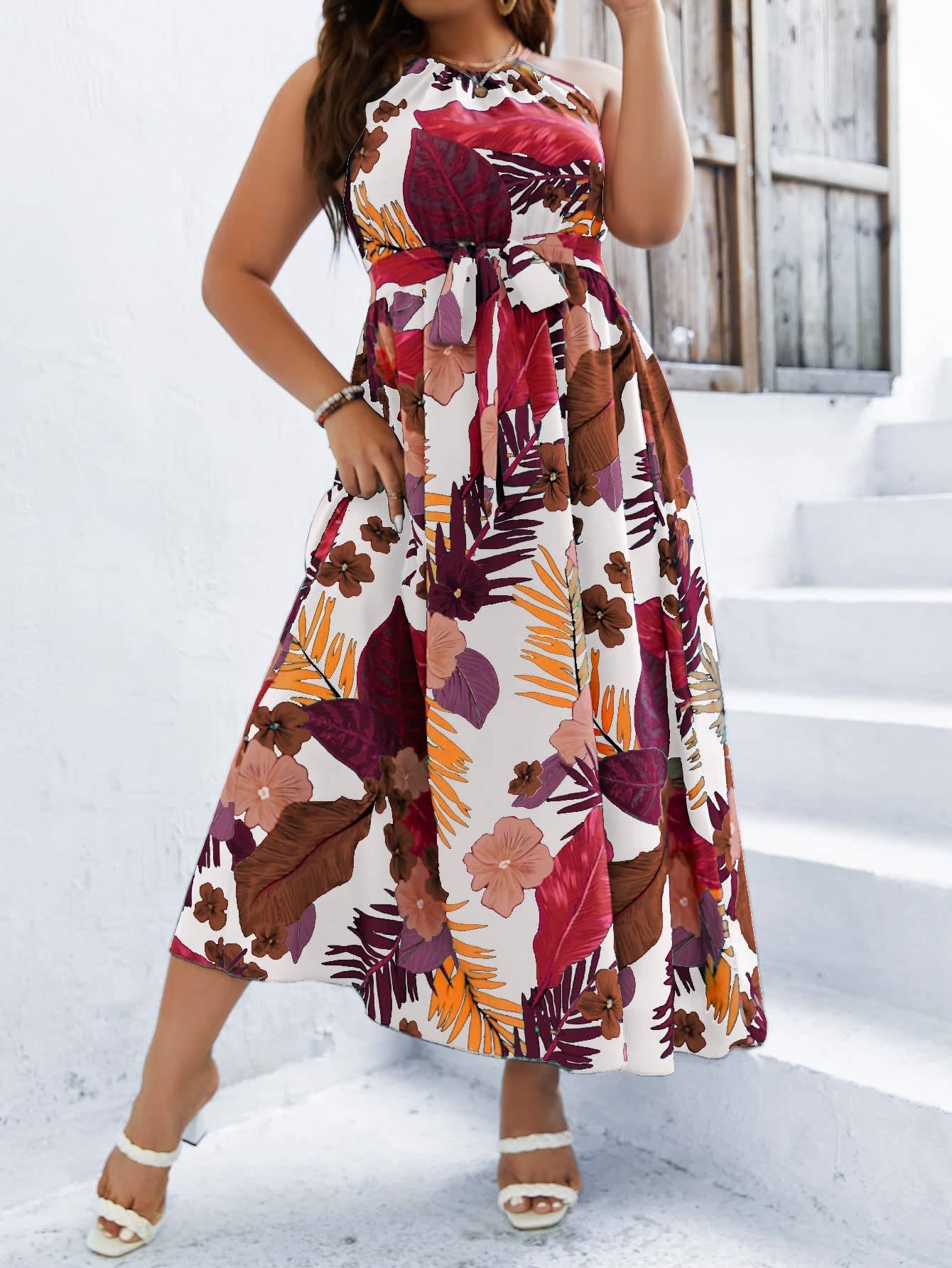 Women's Plus Size Boho A Line Long Dress