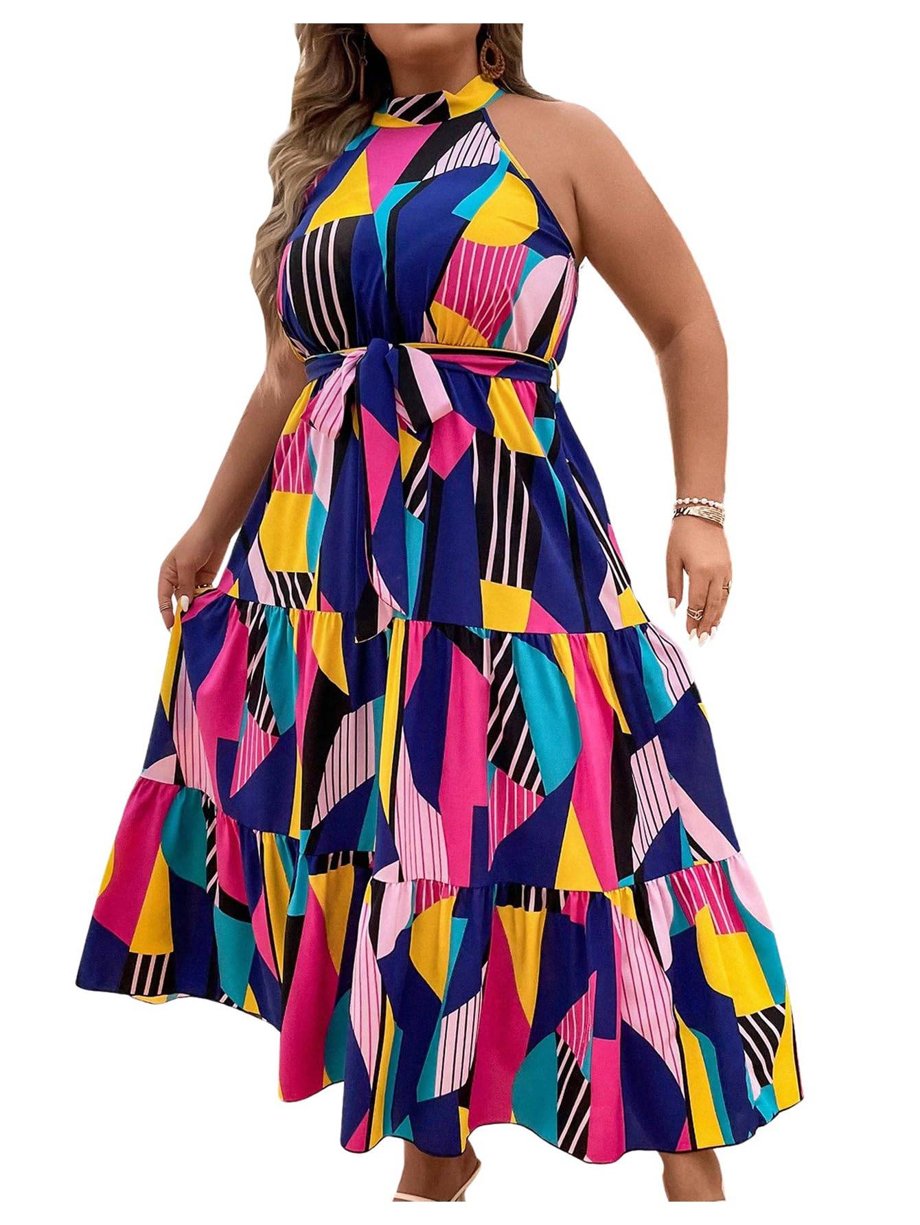 Women's Plus Size Boho A Line Long Dress