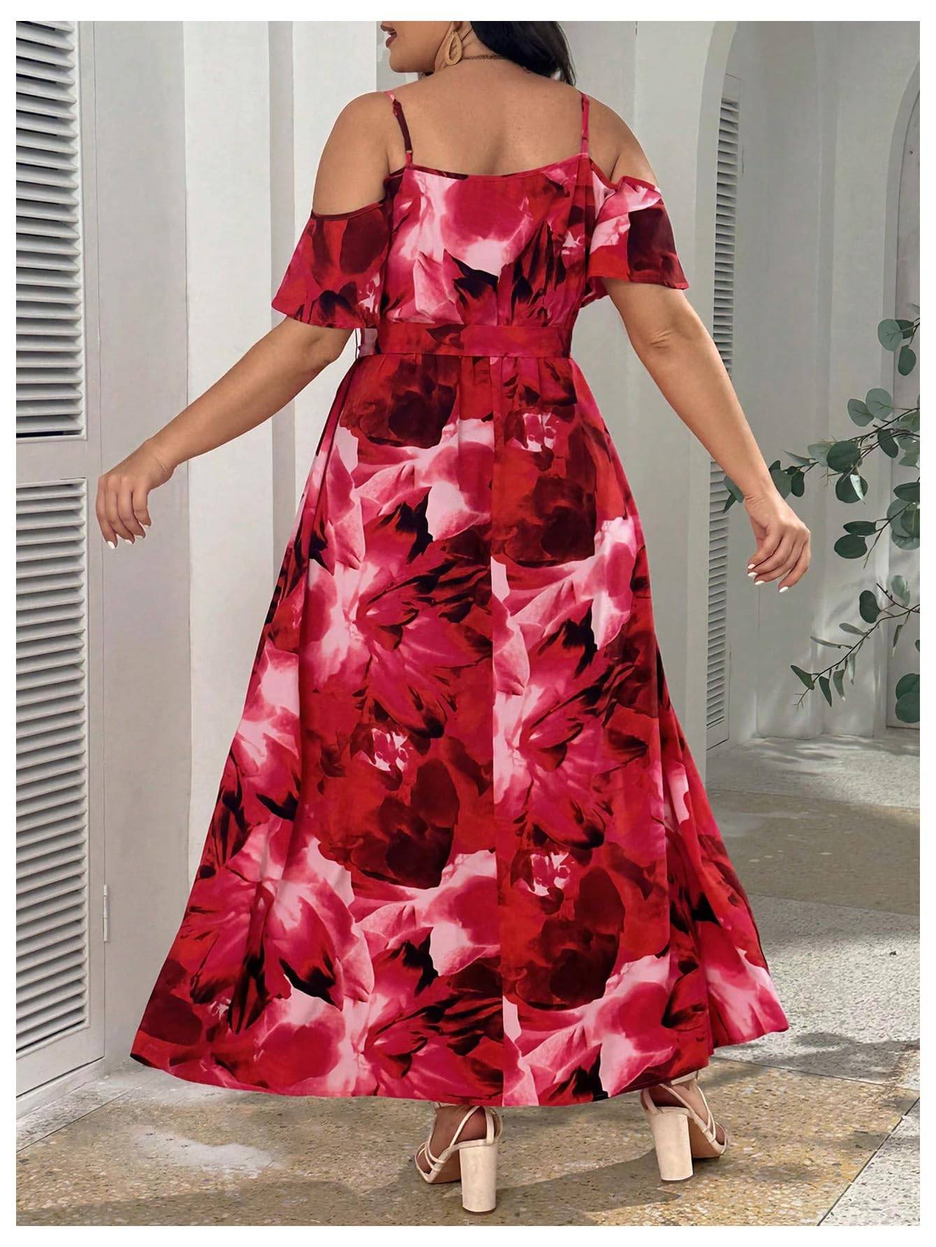 Women's Plus Size Short Sleeve Long Dress