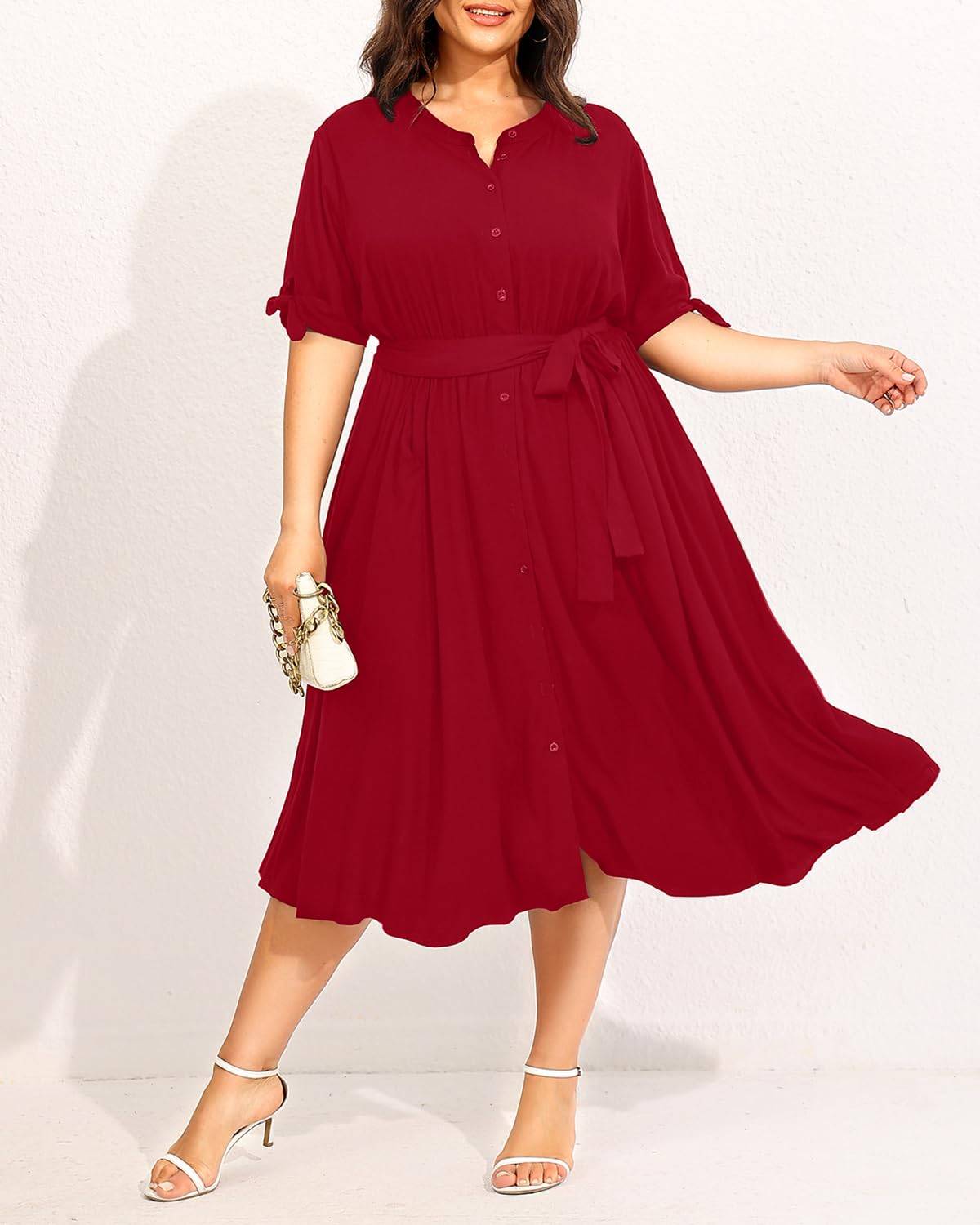 Women's Summer Midi Dress Plus Size Sundress