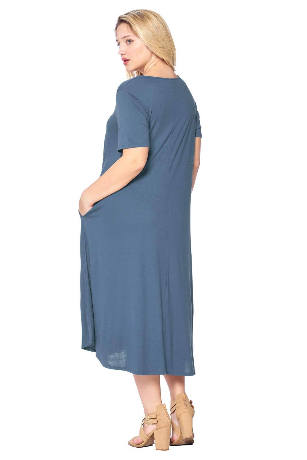 Women's Plus Size A-Line Pocket Midi Dress