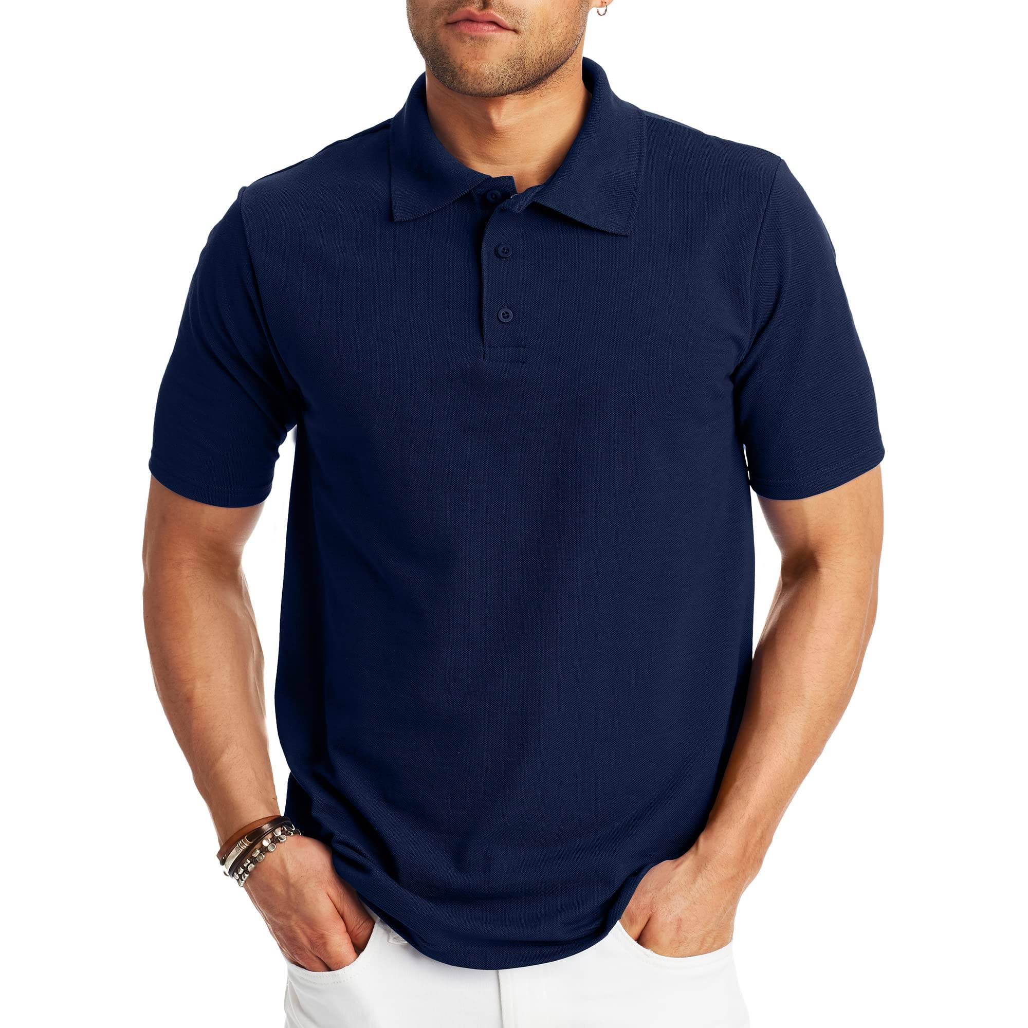 Hanes Men’s Short Sleeve Polo Shirt, Midweight Men's Shirt