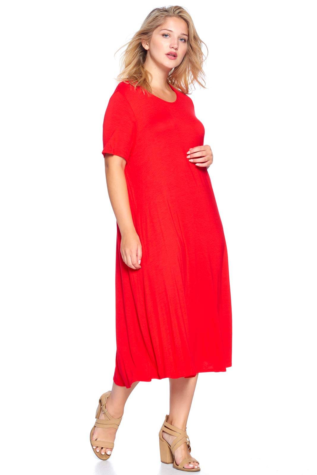 Women's Plus Size A-Line Pocket Midi Dress