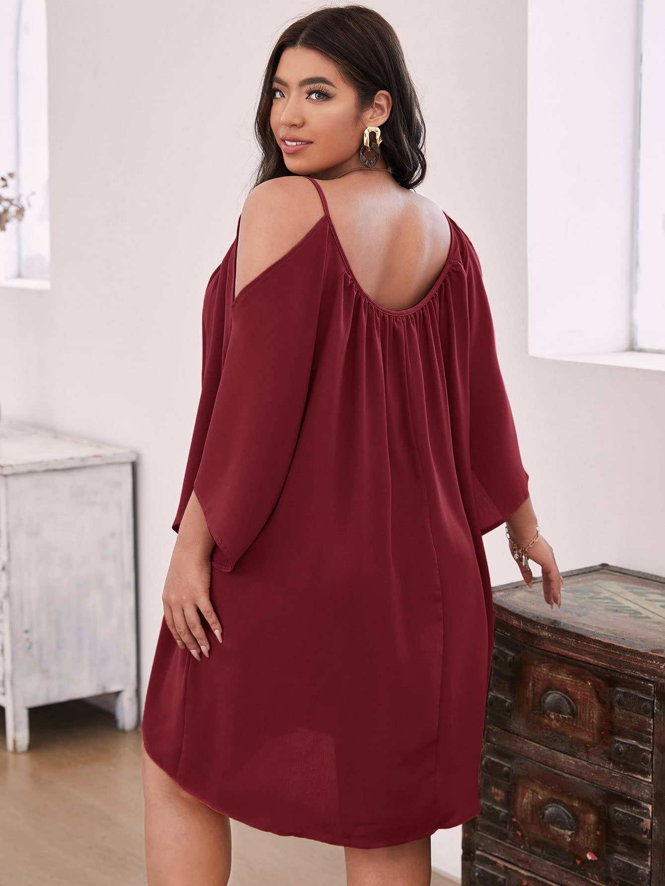 Women Plus Size Summer Dress Cold Short Dresses