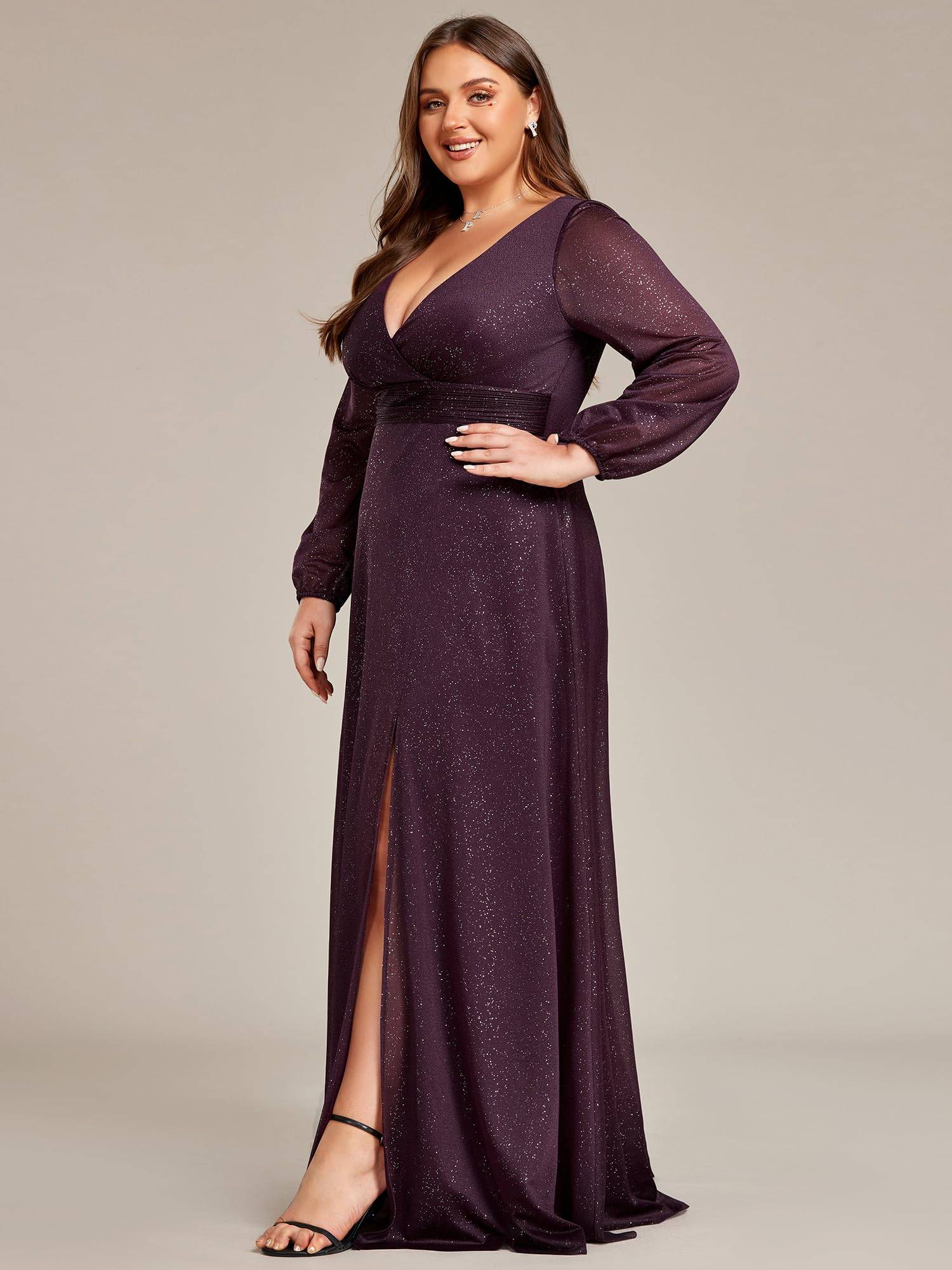 Women's Glitter A Line Plus Size Formal Dresses