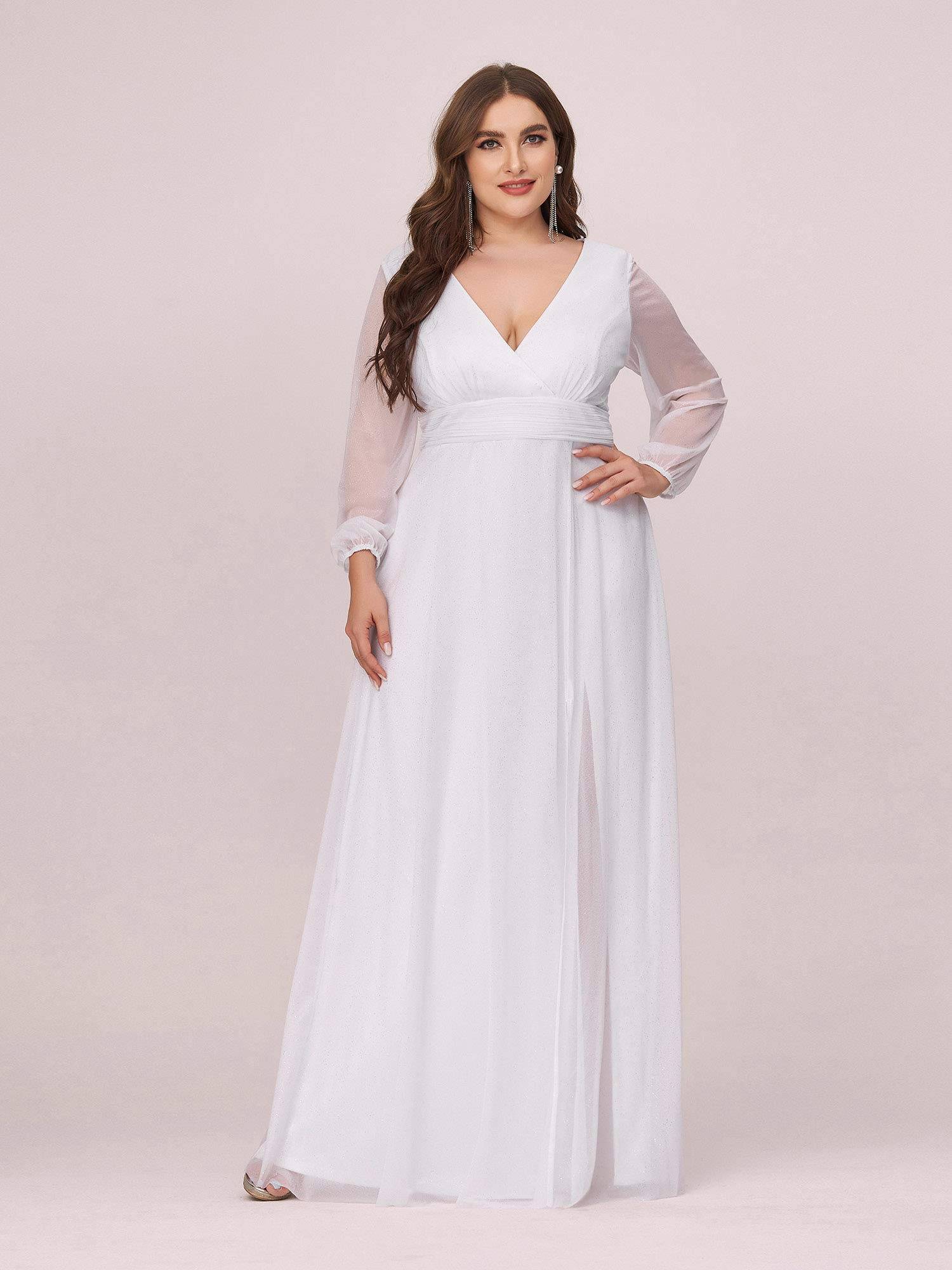 Women's Glitter A Line Plus Size Formal Dresses