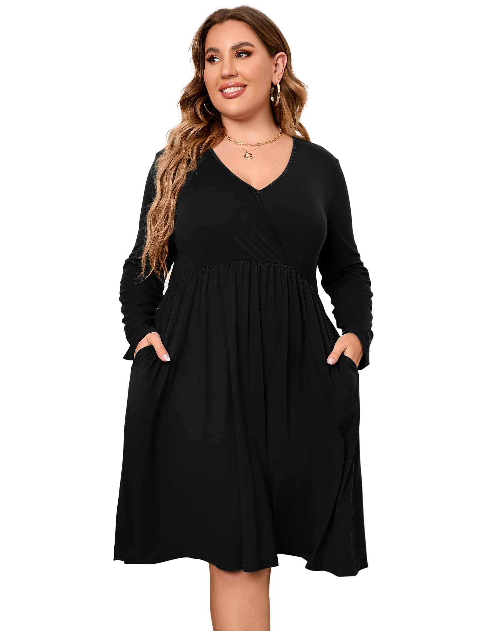 Plus Size Summer Dress Women's A Line Midi Dresses