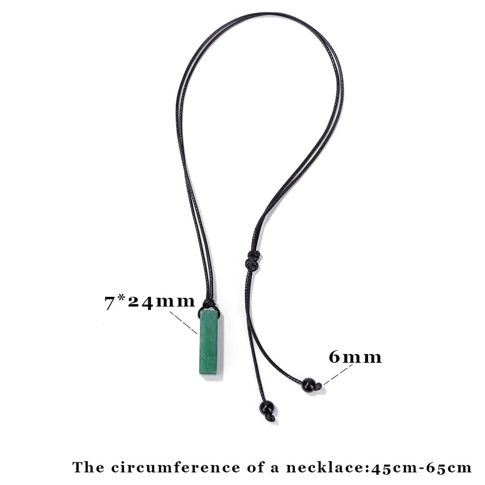 Jade Necklace for Men Green Aventurine Necklace Natural Jade Pendant Black Rope Adjustable Green Crystal Necklace Jade Jewelry Handmade Jewelry Gifts for Women Men