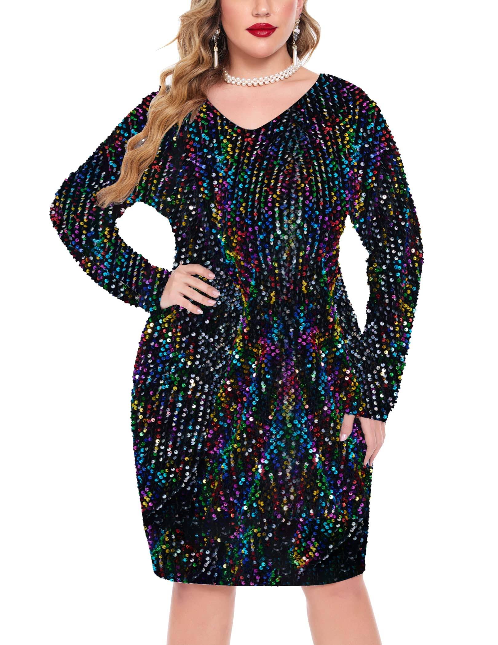 Womens Dress Plus Size V Neck Party Dresses