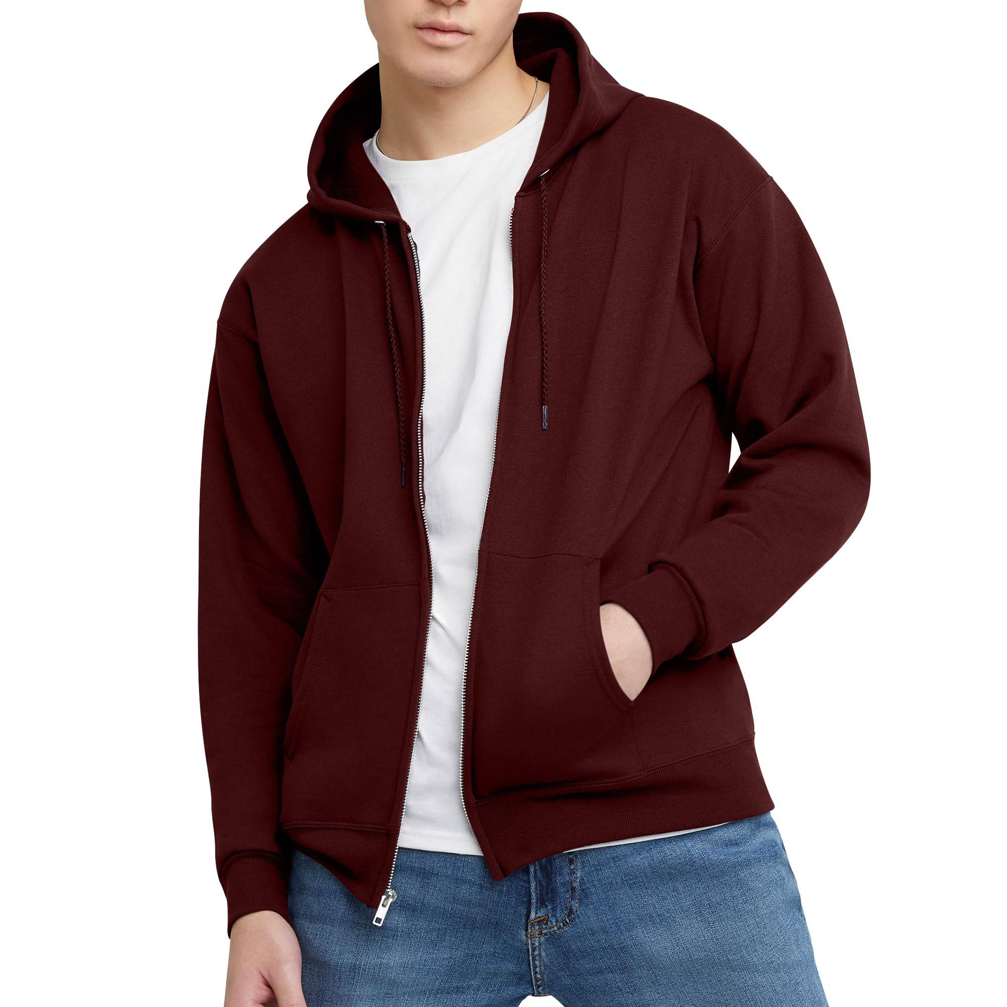 Men's Fleece Full-zip Hoodie, Zip-up Hooded Sweatshirt