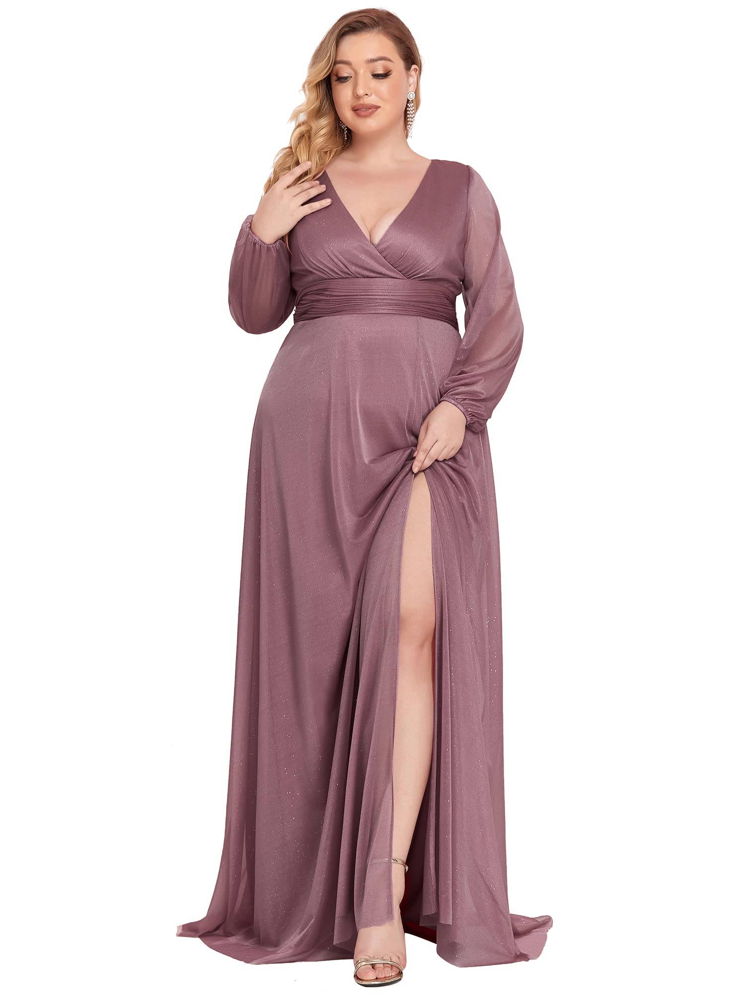 Women's Glitter A Line Plus Size Formal Dresses