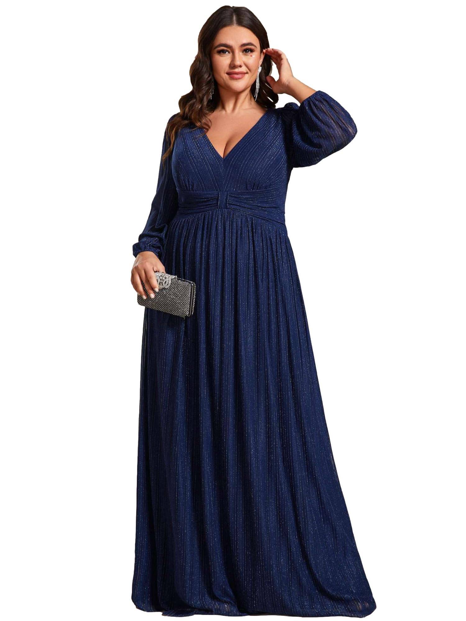 Women's Glitter Evening Formal Dresses Plus Size