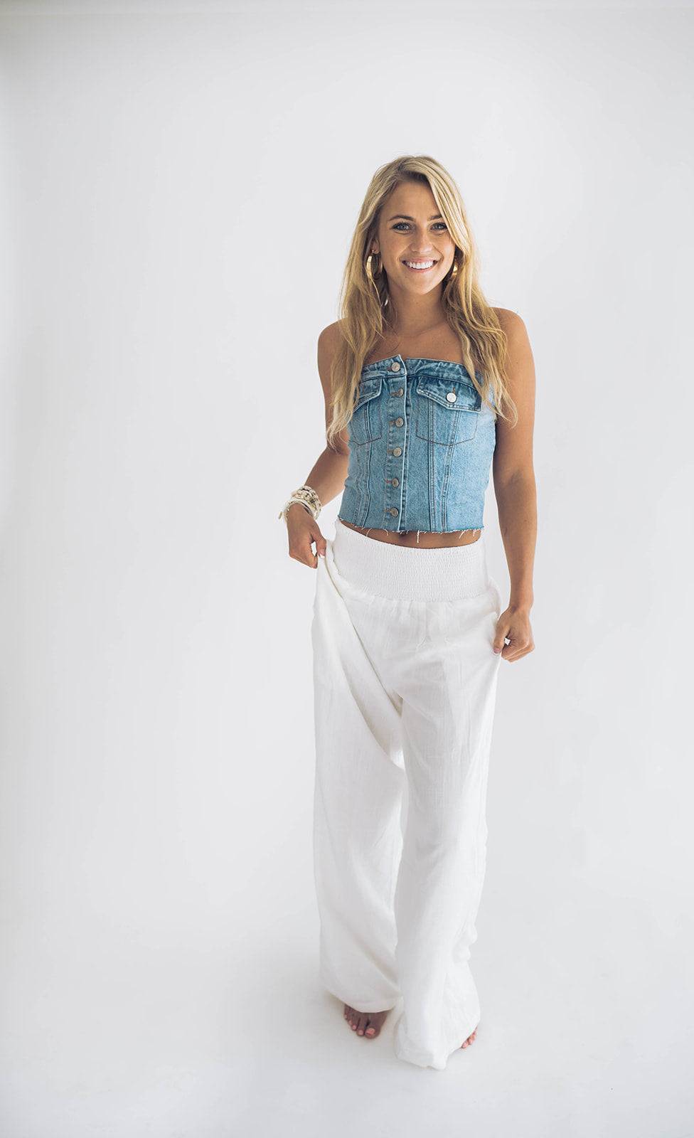 White Wide Leg Pants