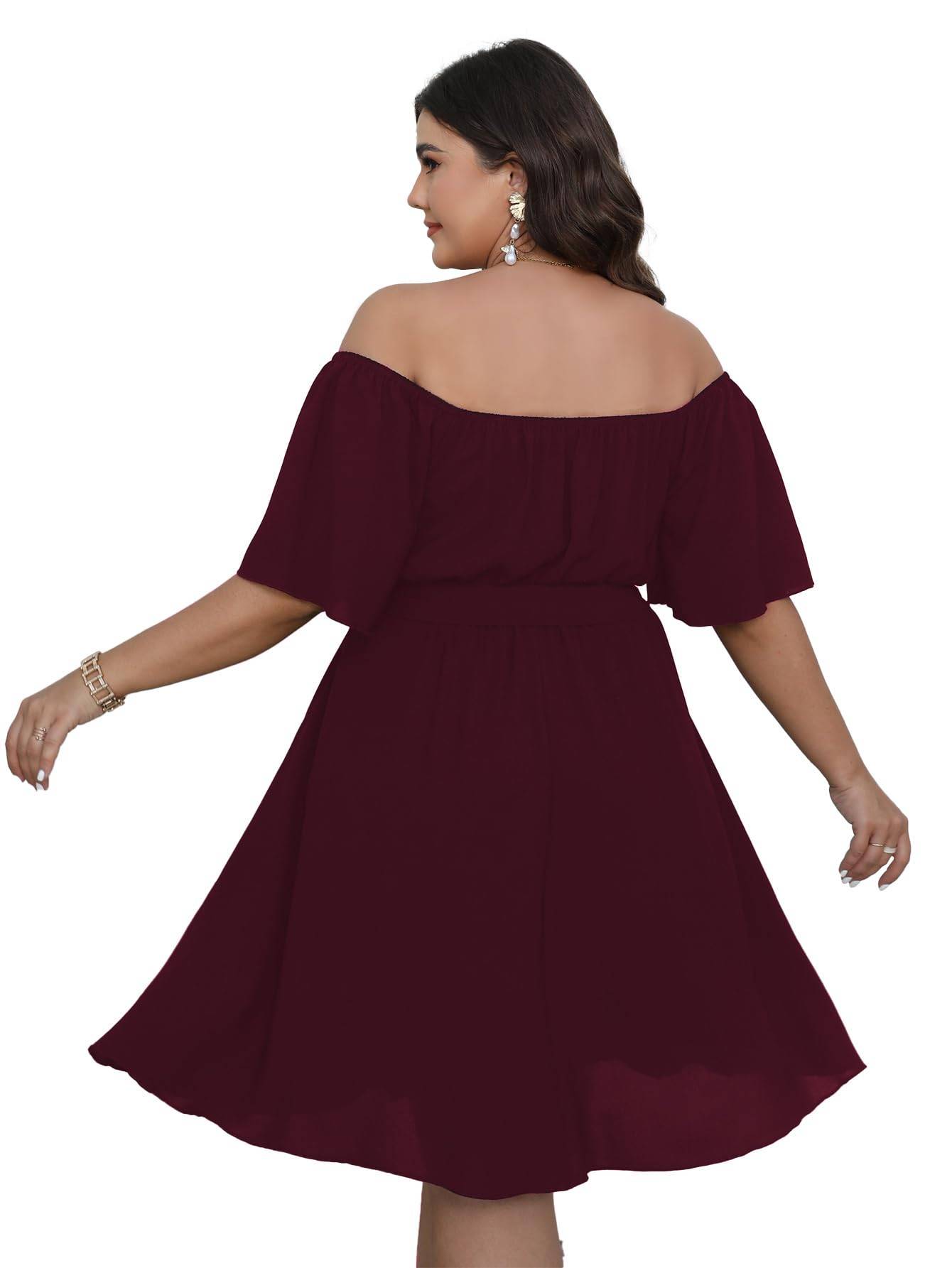 Womens Plus Size Short Sleeve A-Line Mini Dress