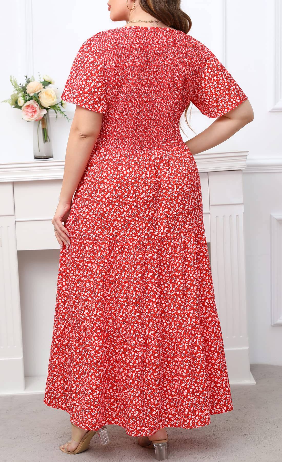 Women's Plus Size Maxi Dress Floral Boho Dress