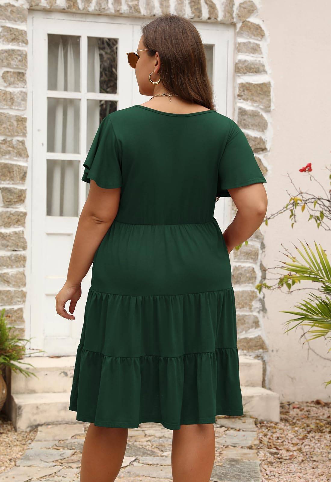 Womens Plus Size Swing Dress with Pocket