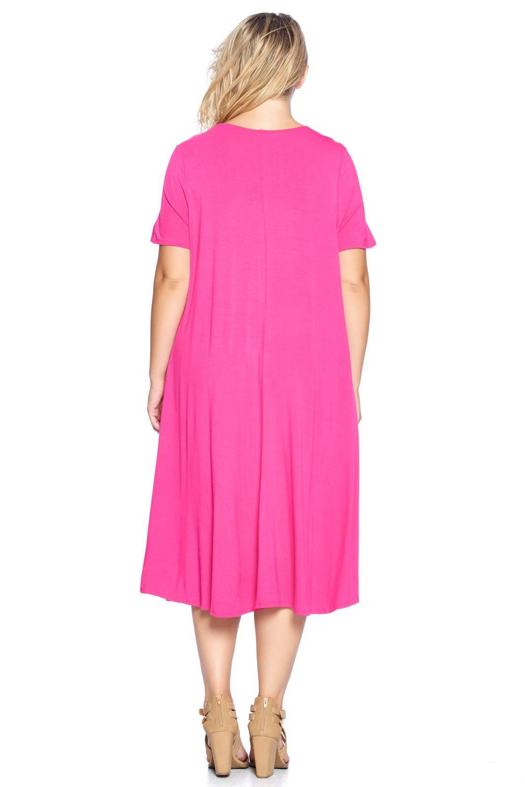 Women's Plus Size A-Line Pocket Midi Dress