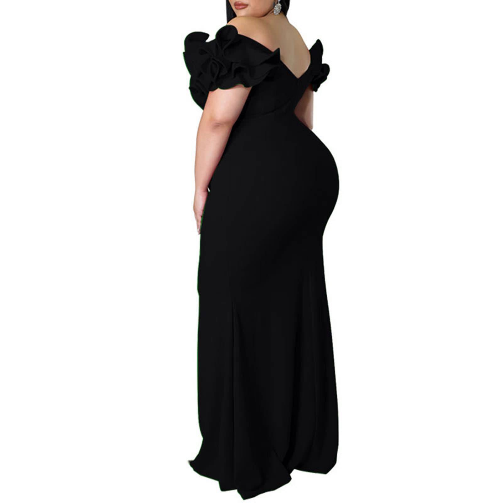 Women's Plus Size Maxi V-Neck Formal Dresses