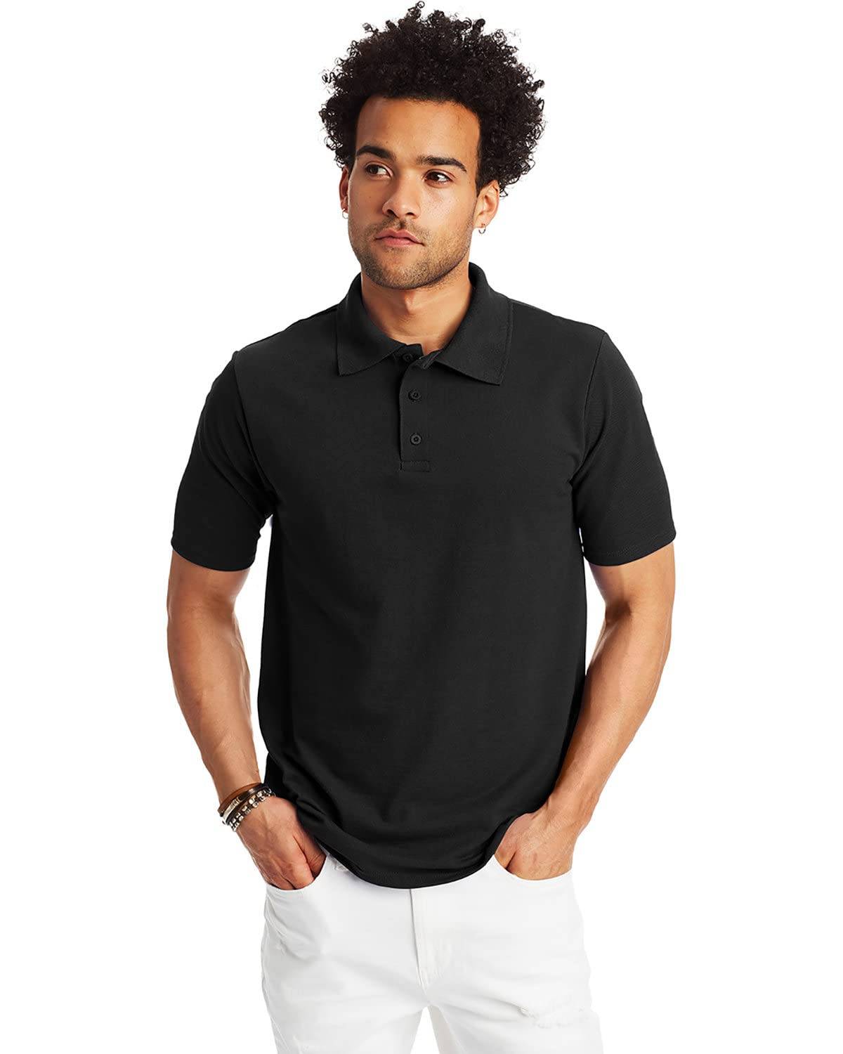 Hanes Men’s Short Sleeve Polo Shirt, Midweight Men's Shirt