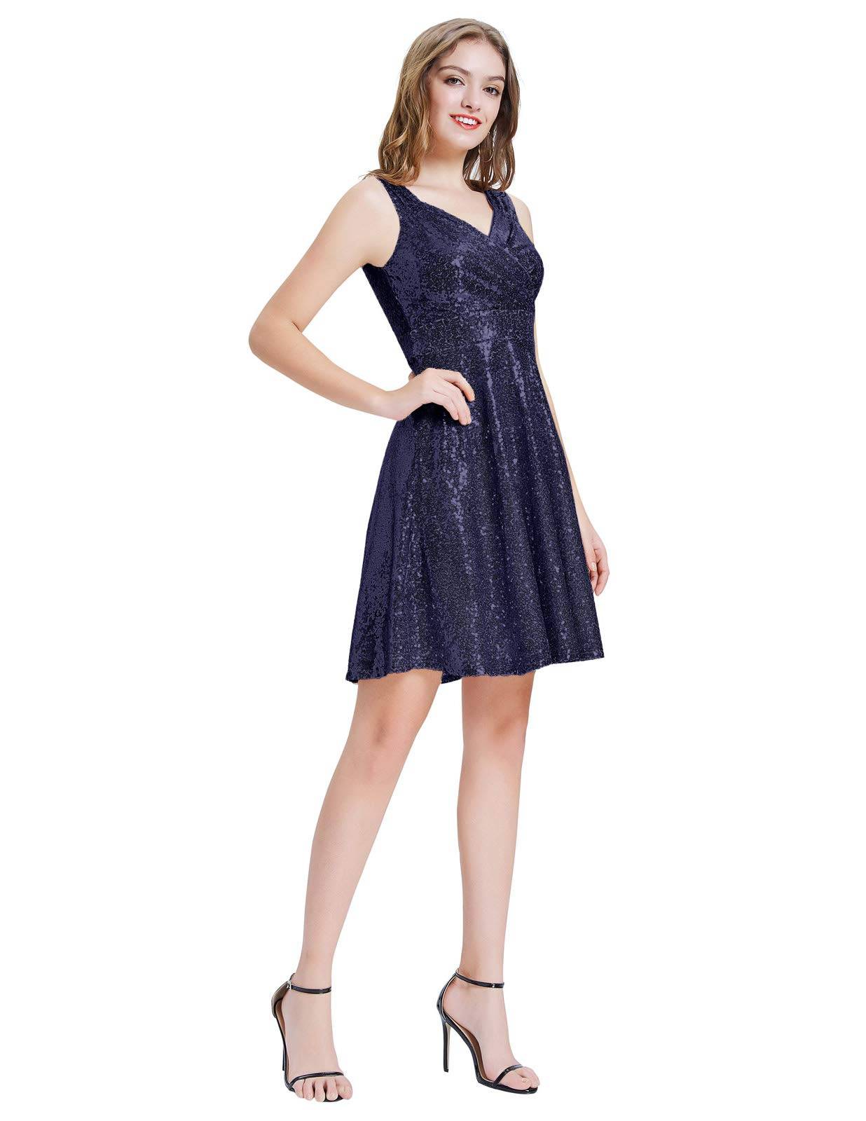 Women's Dresses V-Neck Glitter Evening Party Dress