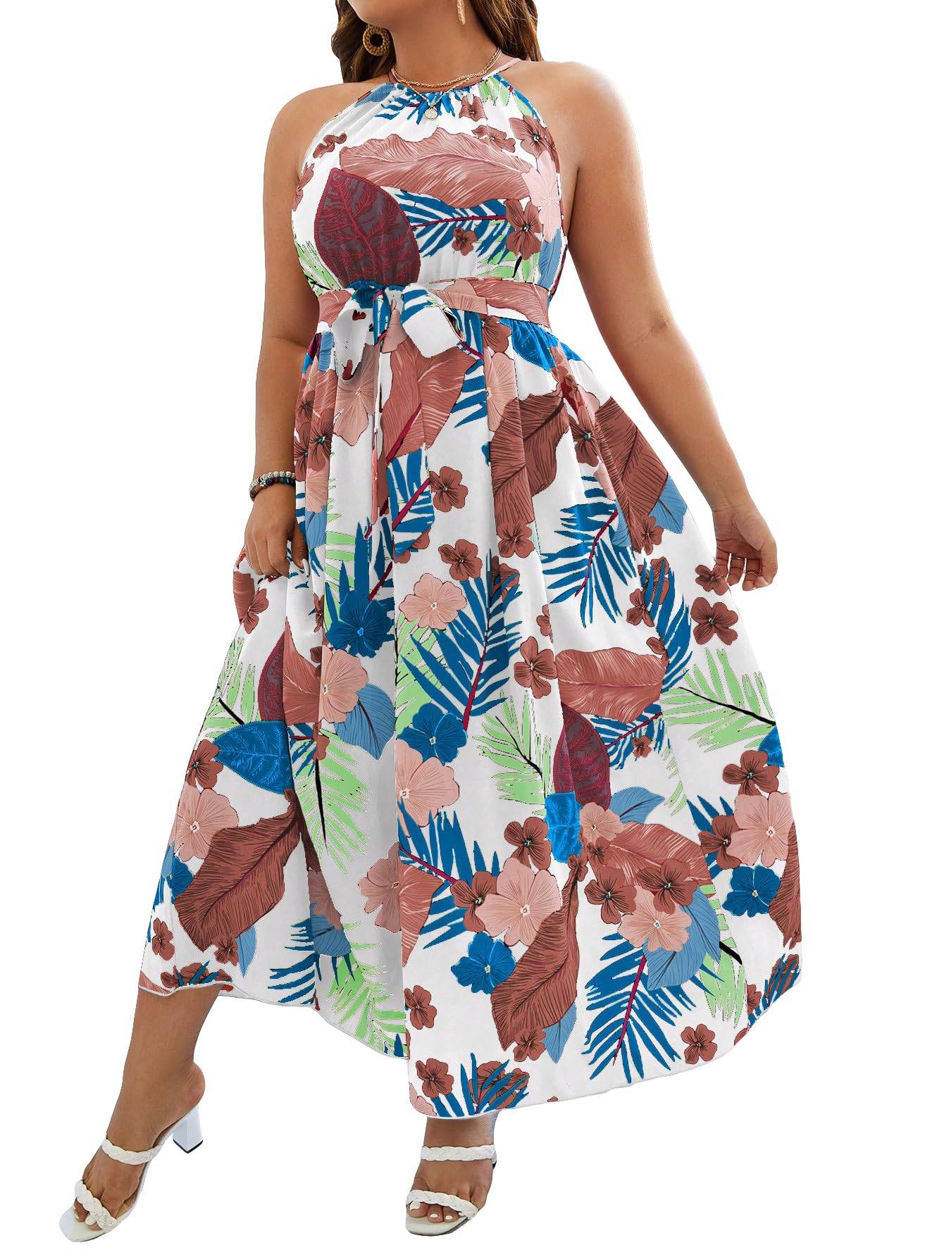 Women's Plus Size Boho A Line Long Dress