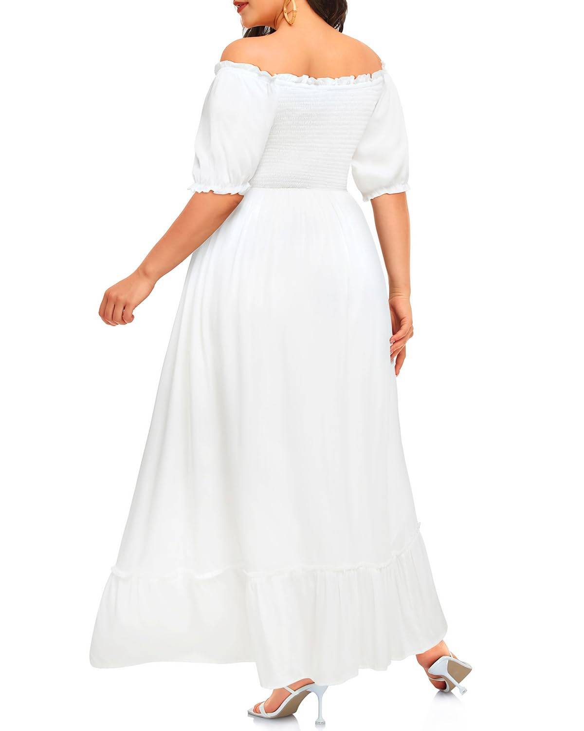 Women Plus Size Maxi Boho Sundress with Pocket