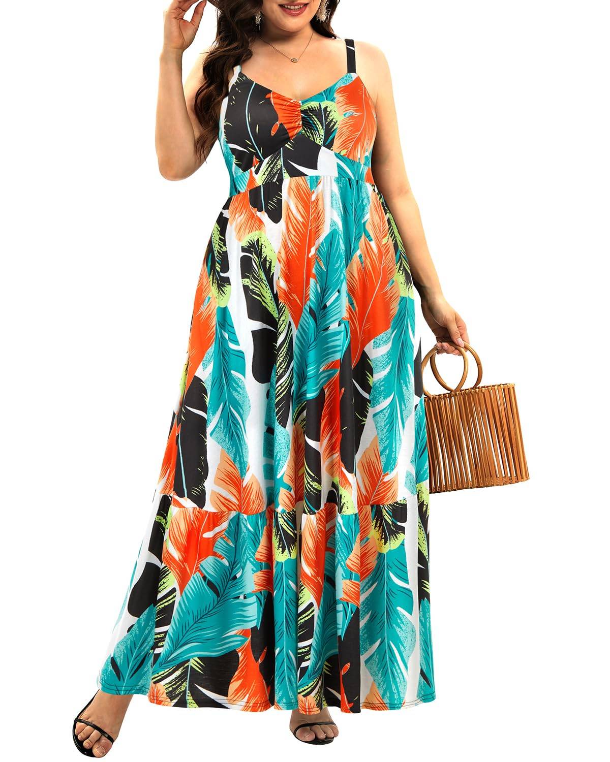 Women's Plus Size Maxi Sun Dress Sundress Pockets