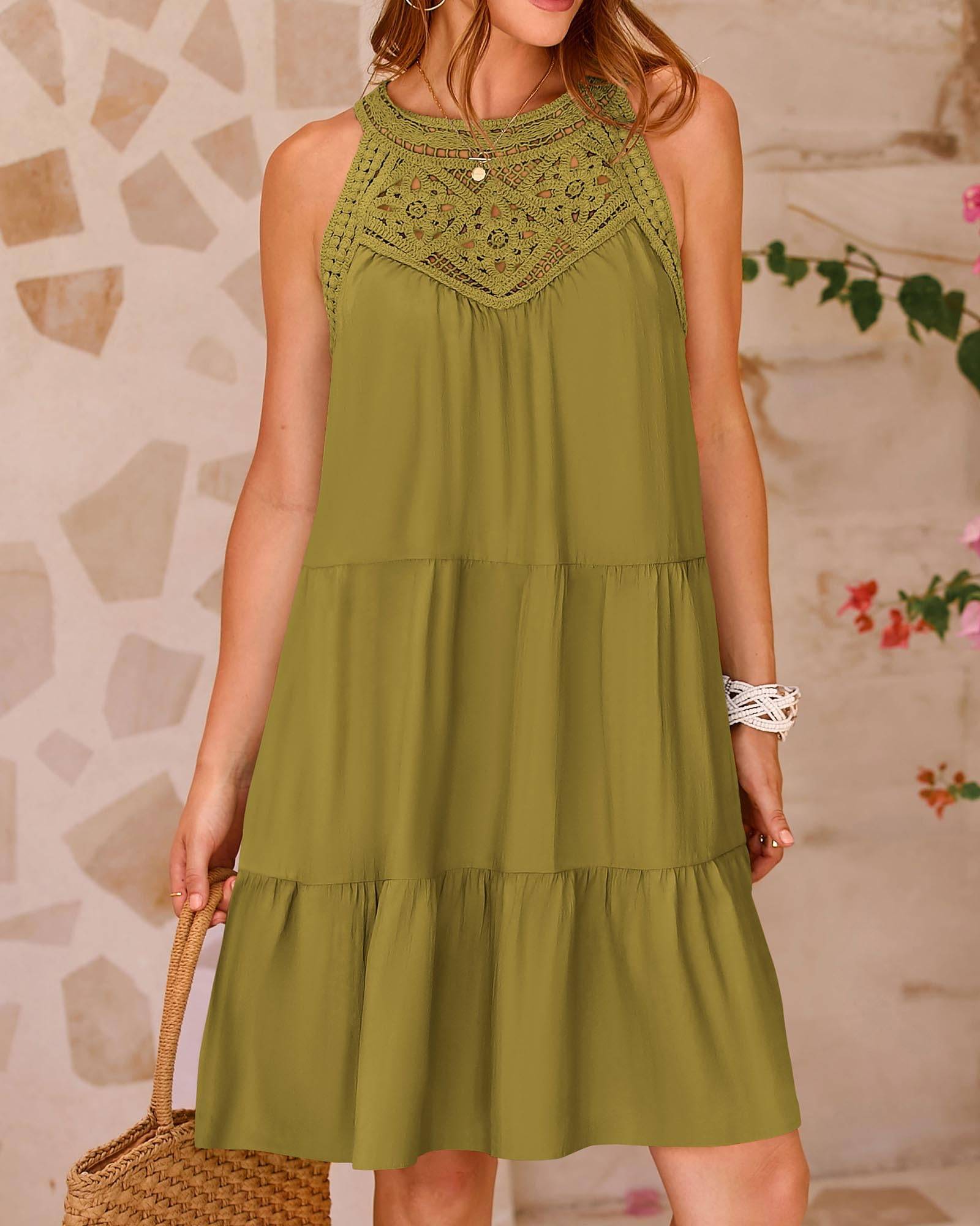 Womens Summer Casual Sundress A Line Dresses